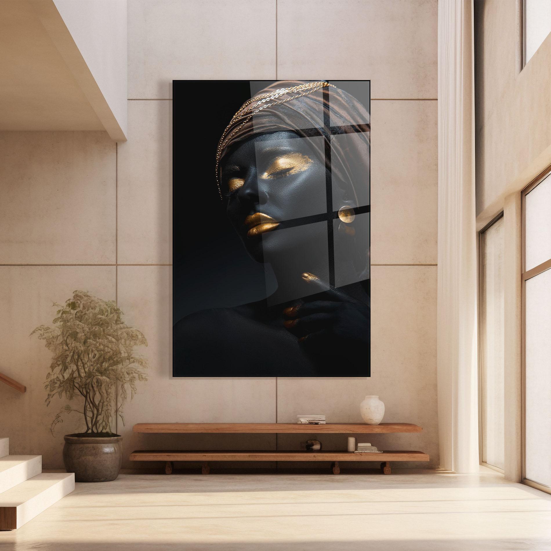 Glasbild Black Gold Skin mockup 8