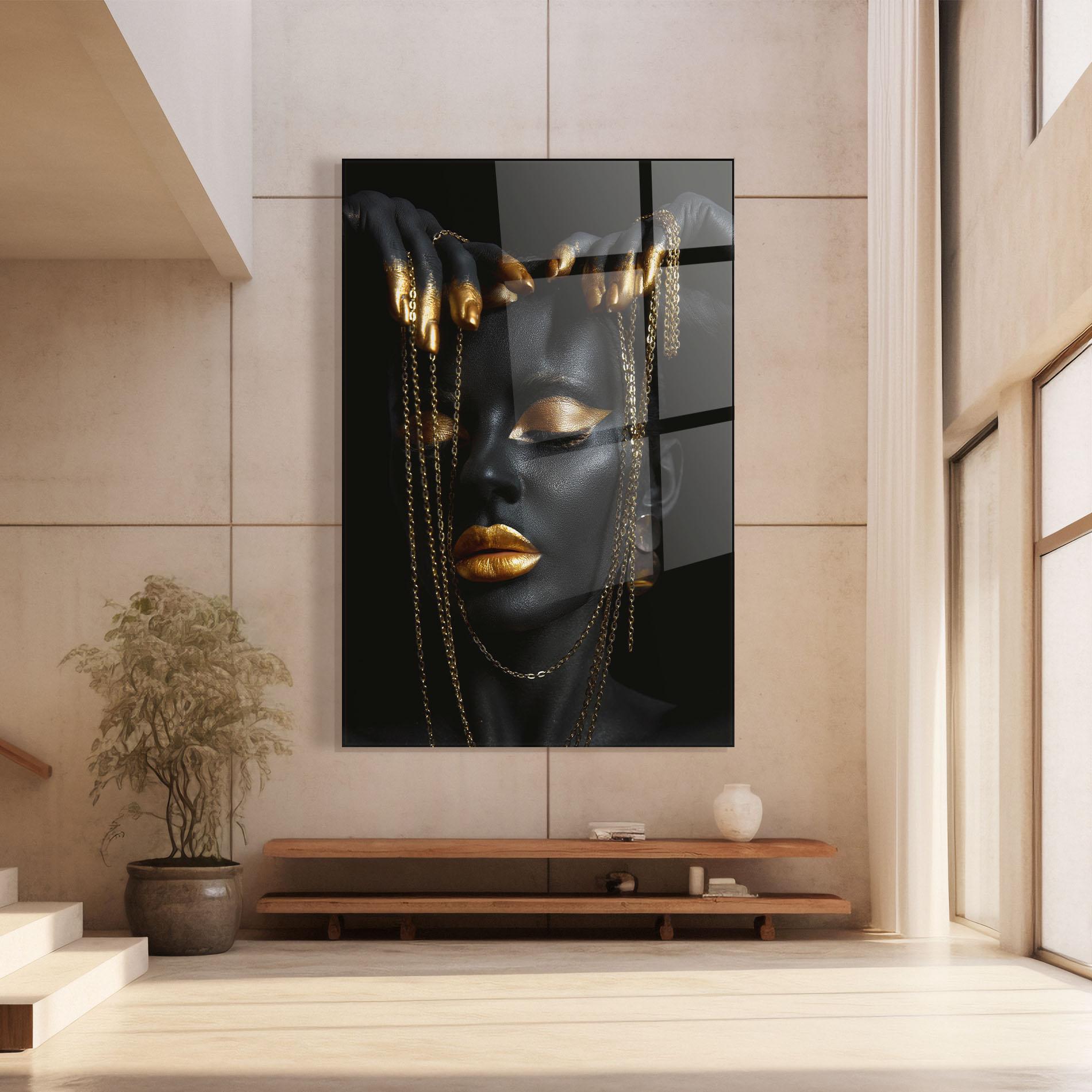Glasbild Chain Gold Eyelids mockup 8