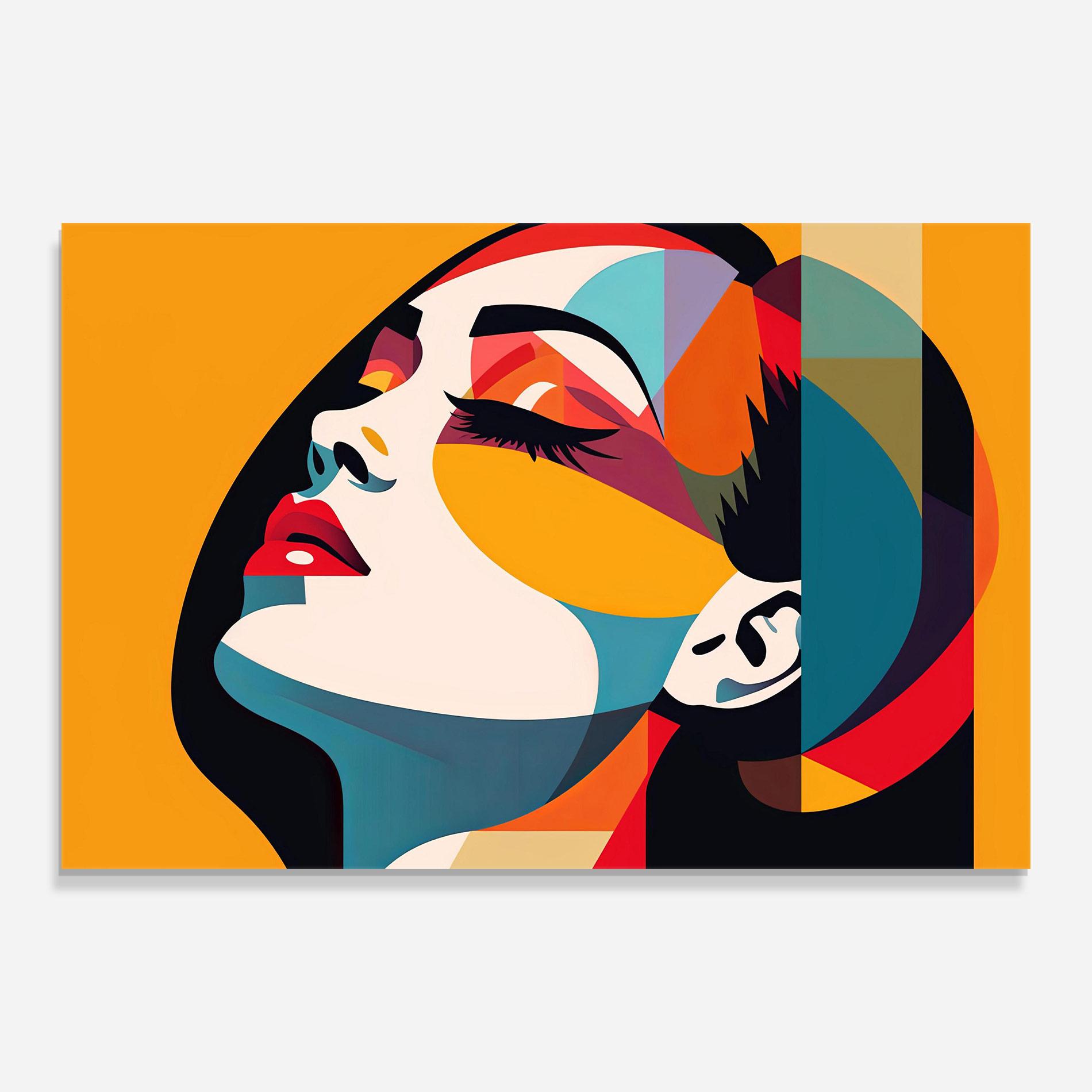 Glasbild Dreamy Yellow Female mockup 0