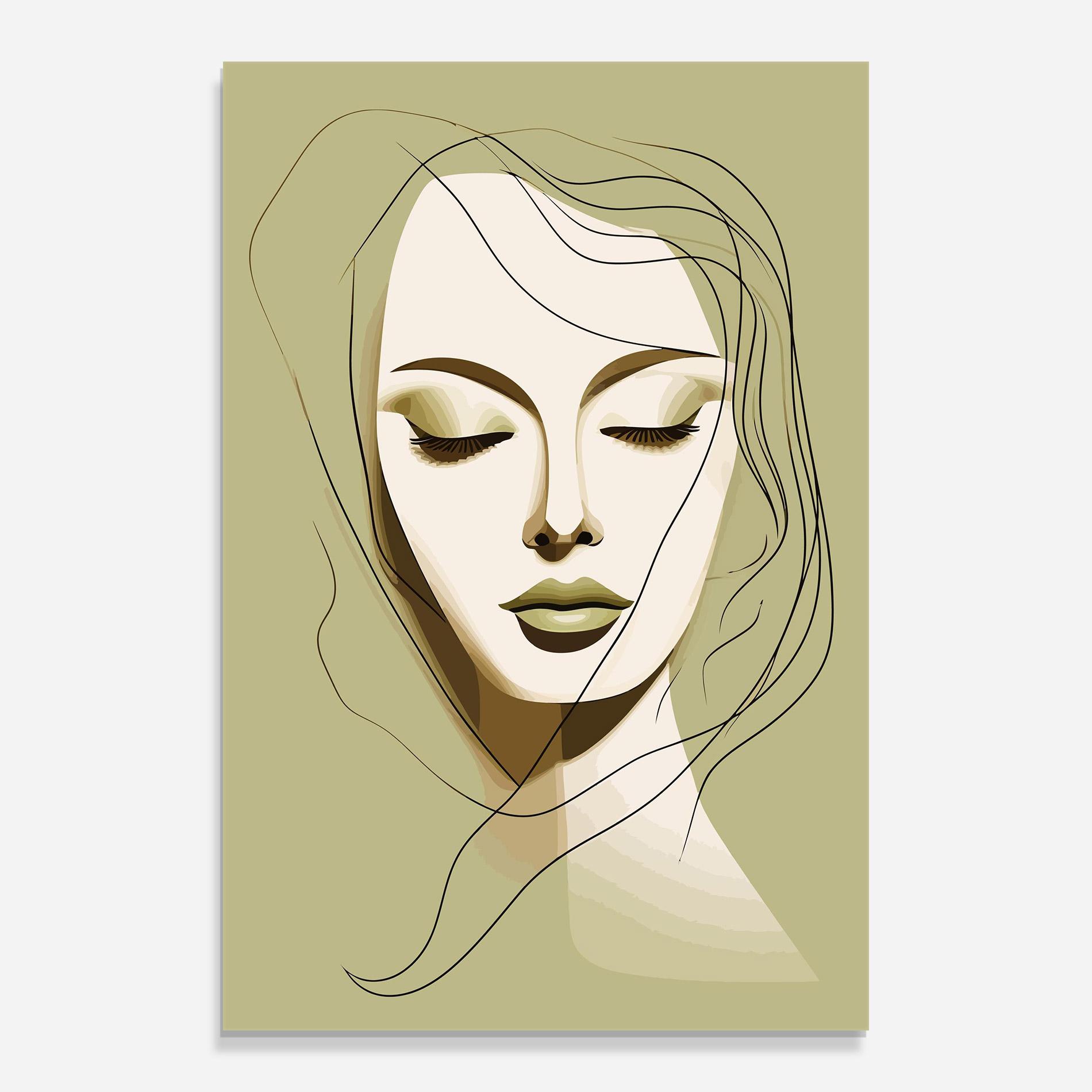 Glasbild Cream Womans Face mockup 0