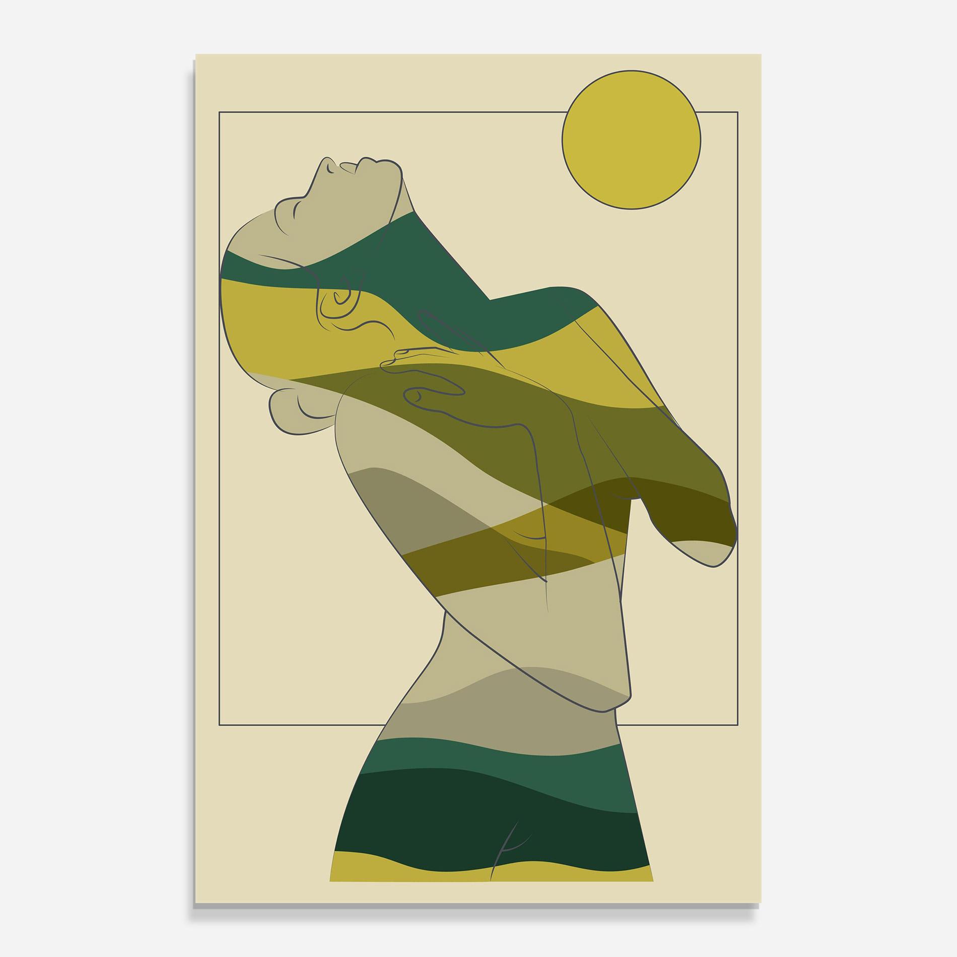 Glasbild Green Nature Woman mockup 0