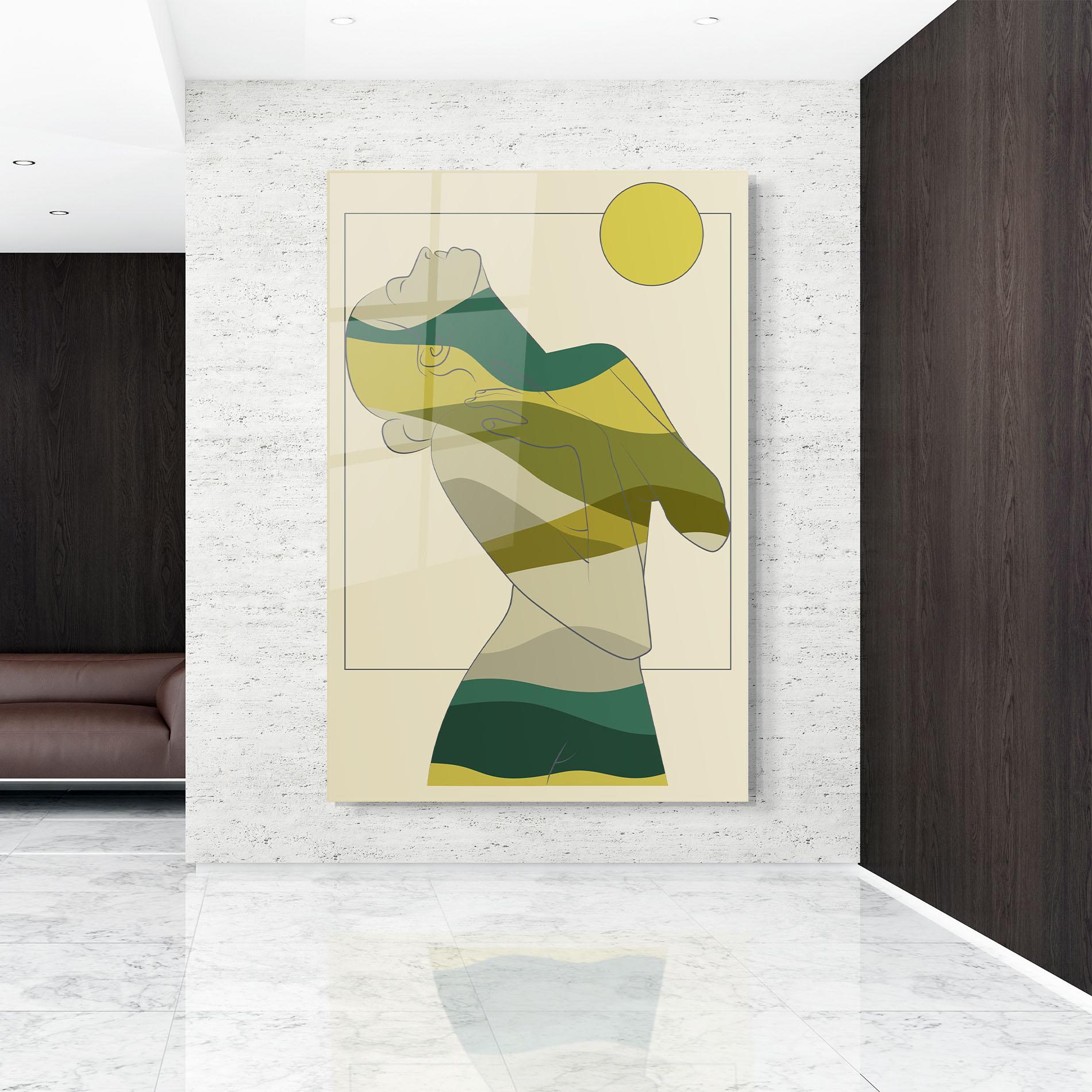 Glasbild Green Nature Woman mockup 9