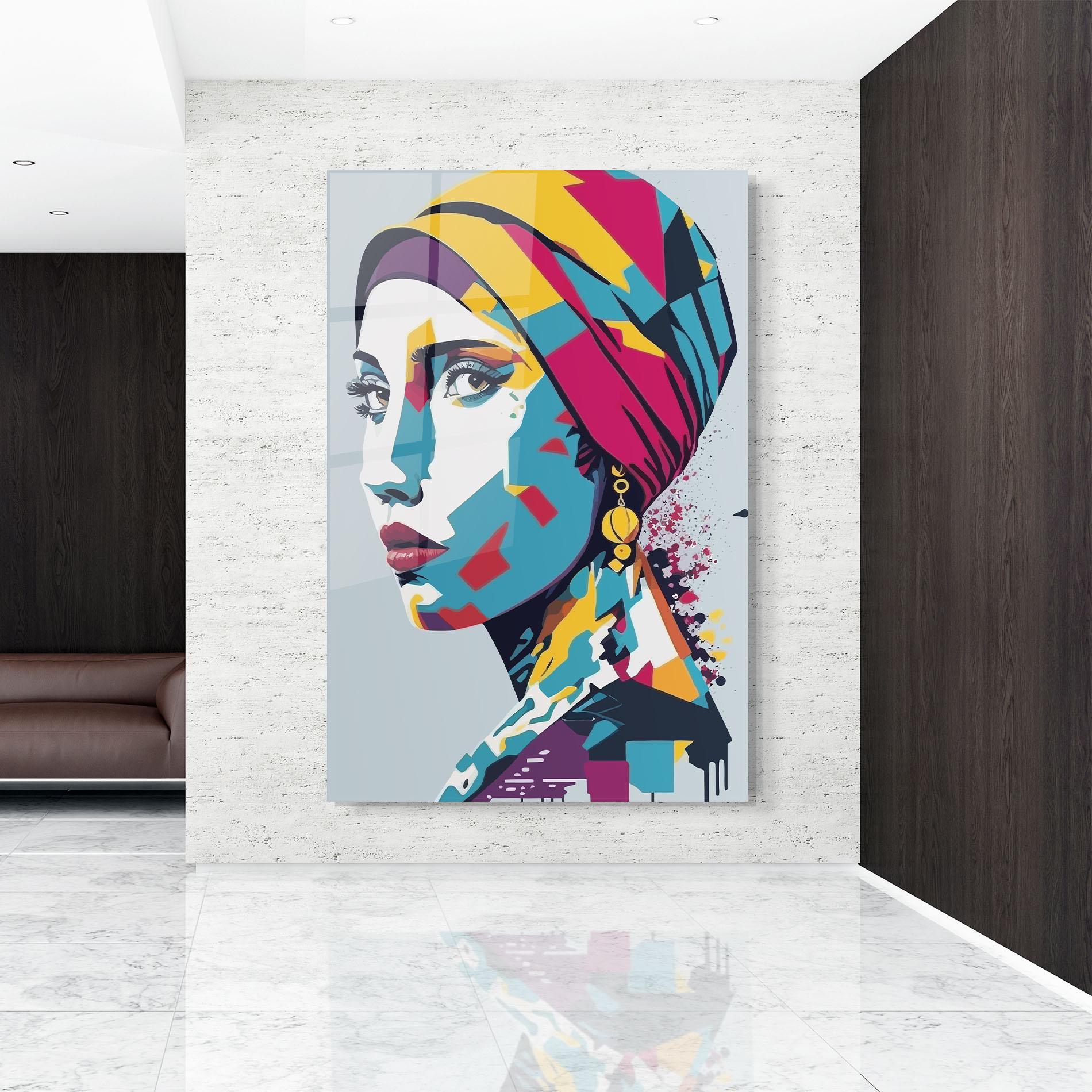 Glasbild Long Face Woman mockup 9