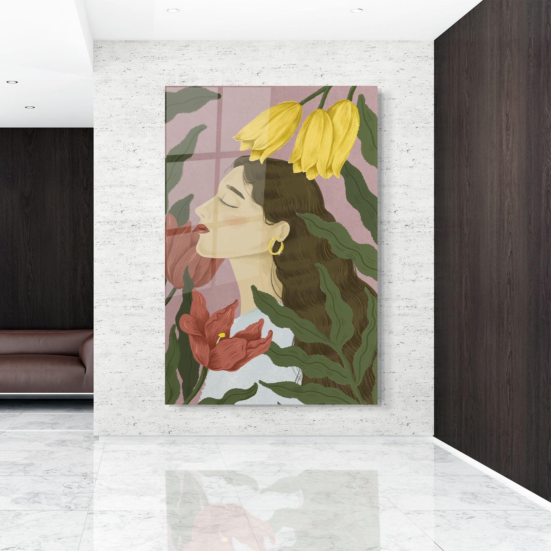 Glasbild Tulip Pretty Girl mockup 9