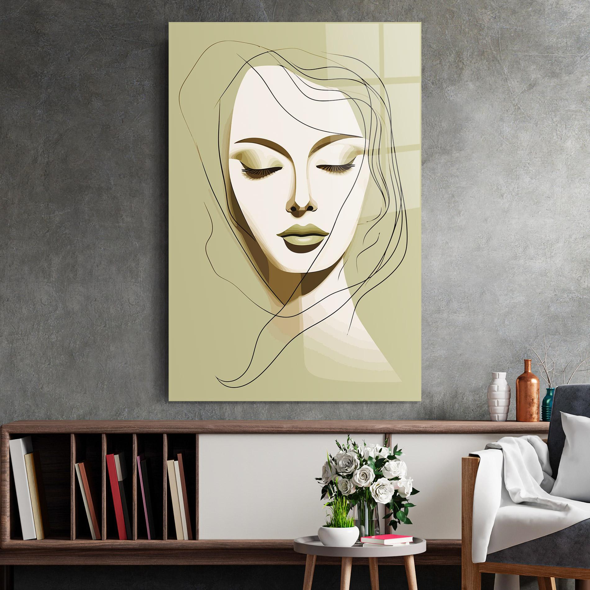Glasbild Cream Womans Face mockup 2