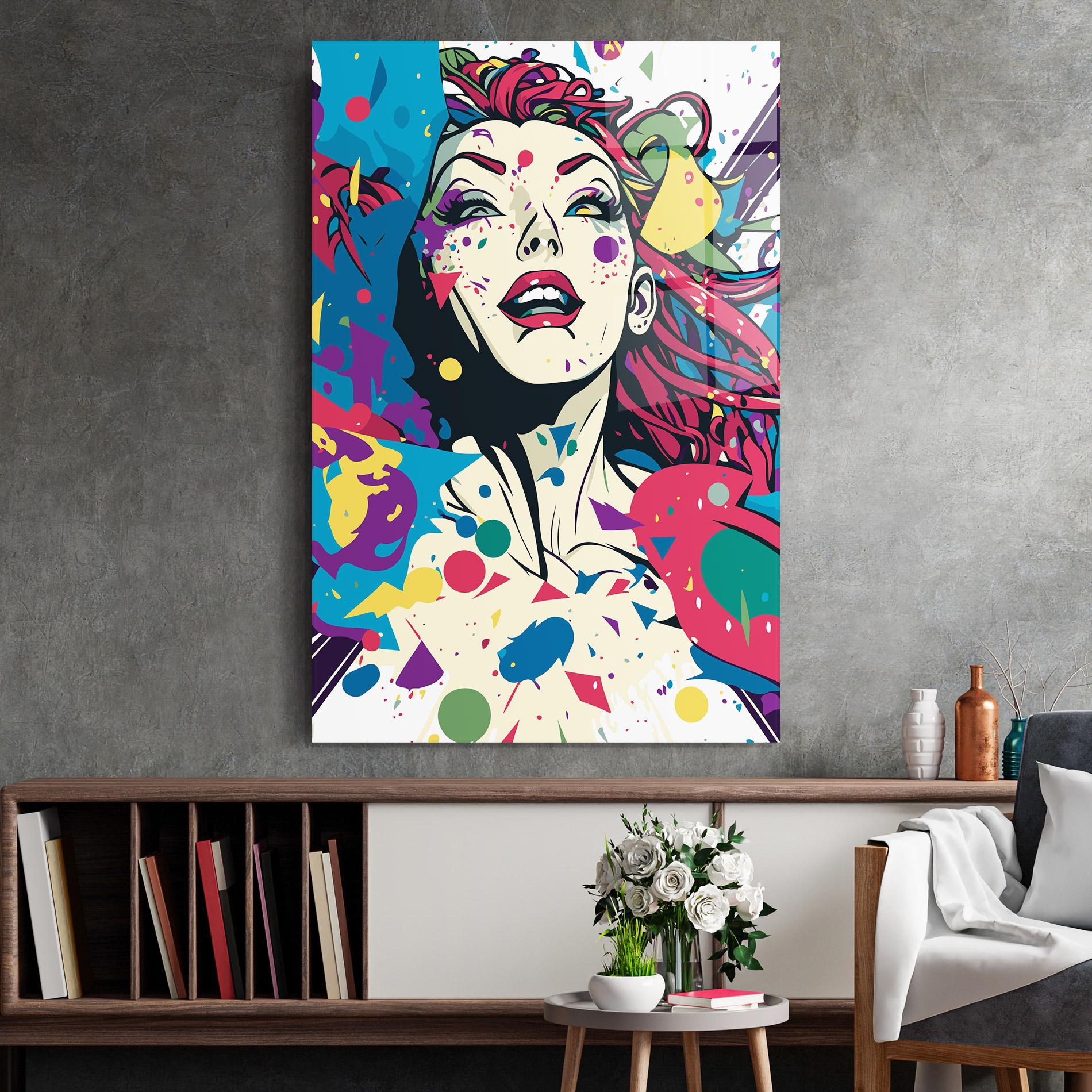 Glasbild Fictional Woman mockup 2