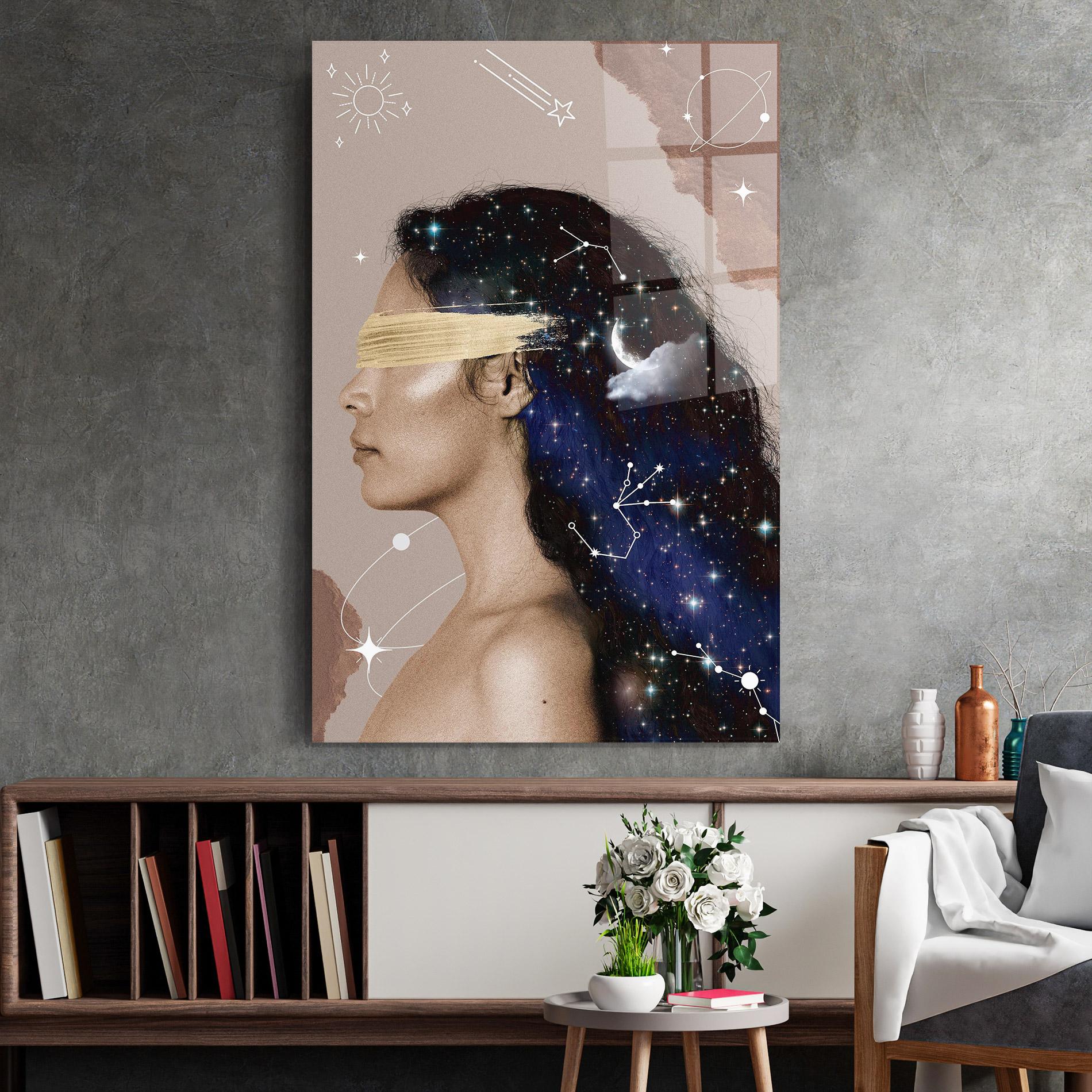 Glasbild Galaxy Hair mockup 2