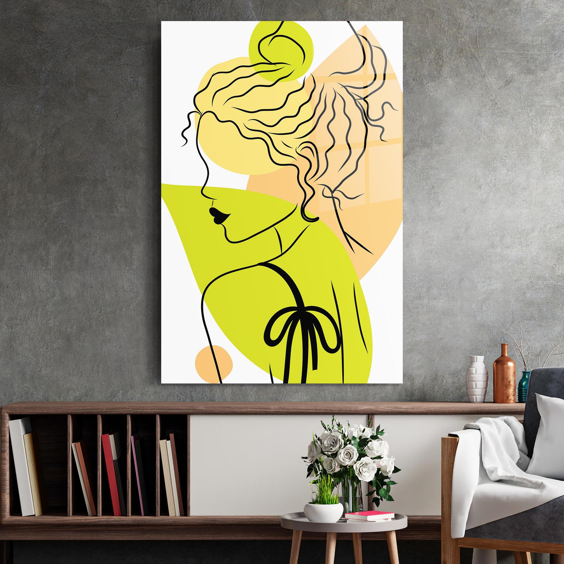 Glasbild Lime Woman mockup 2