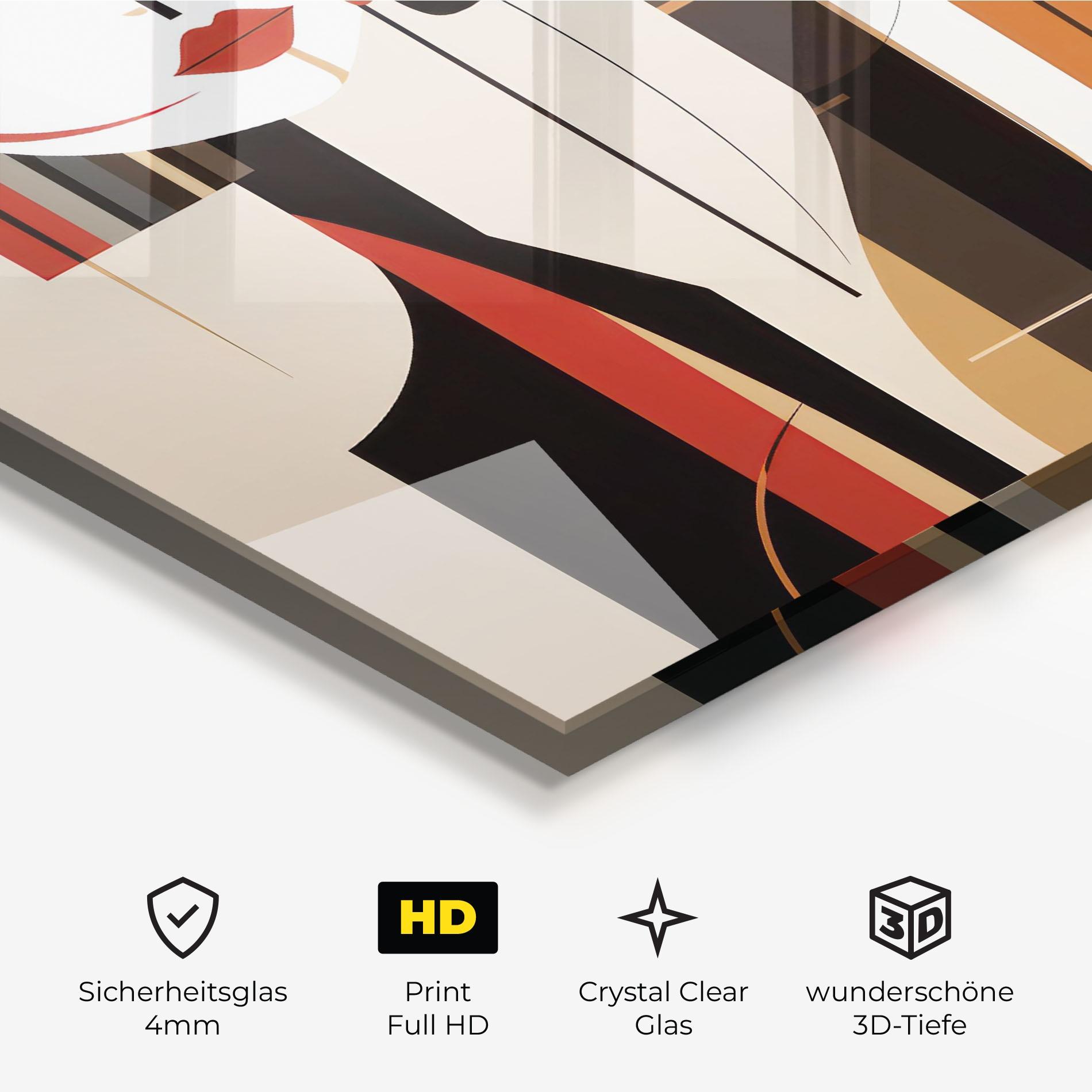 Glasbild Abstract Couple Kissing mockup 3