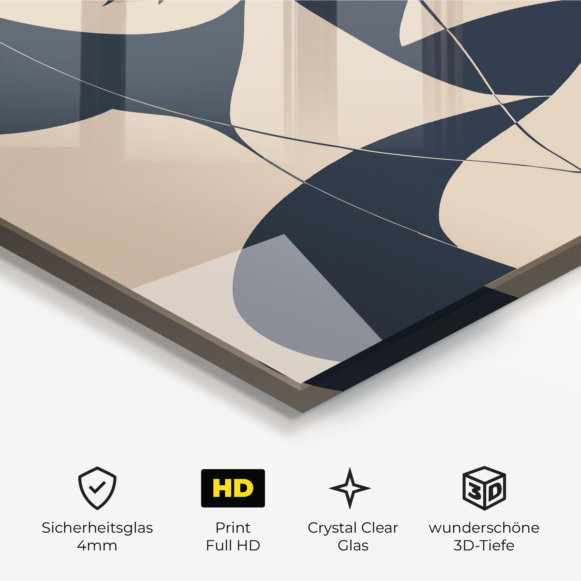 Glasbild Cream Blue Woman mockup 3