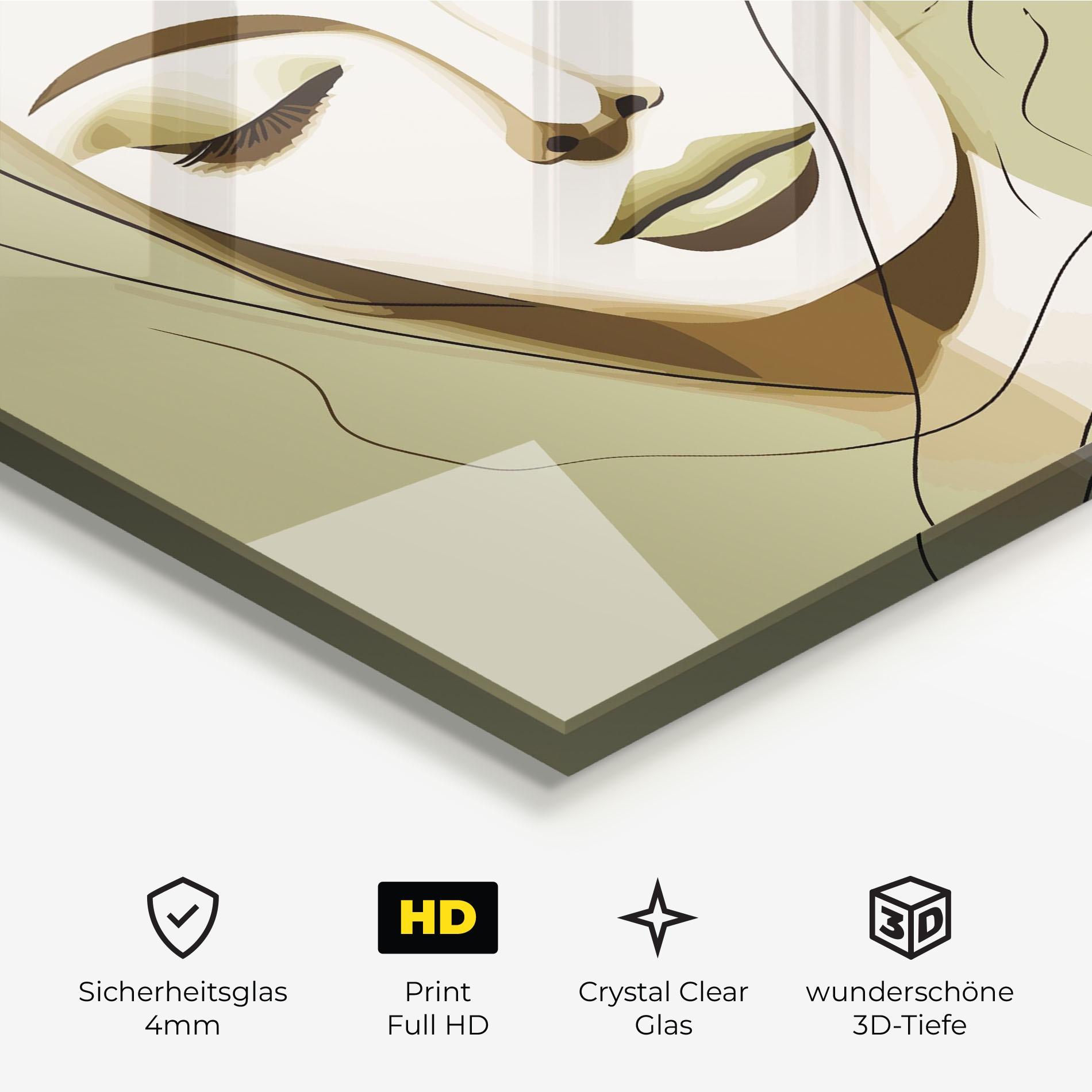 Glasbild Cream Womans Face mockup 3