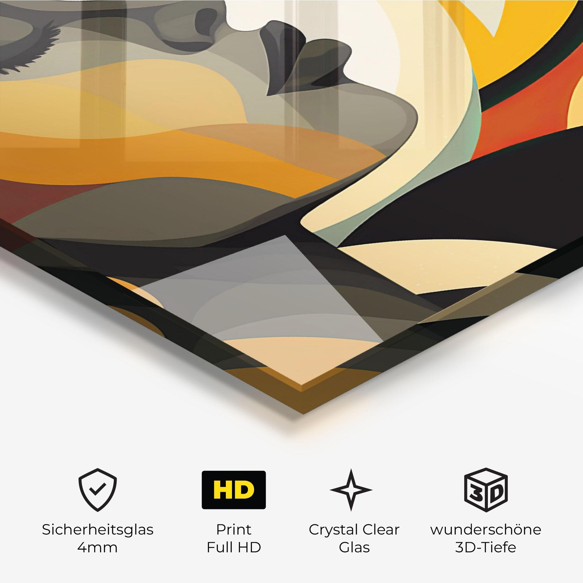 Glasbild Dreamy Graphic Girl mockup 3