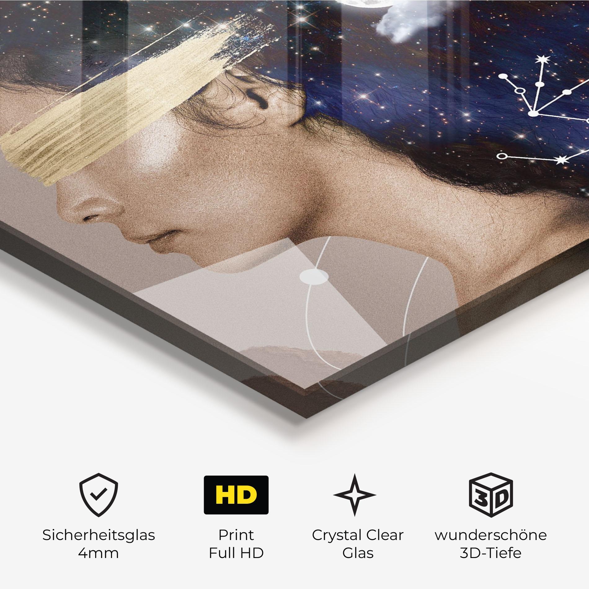 Glasbild Galaxy Hair mockup 3