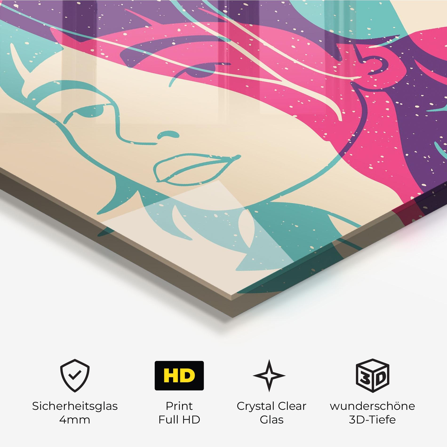 Glasbild Girl Rabbit mockup 3