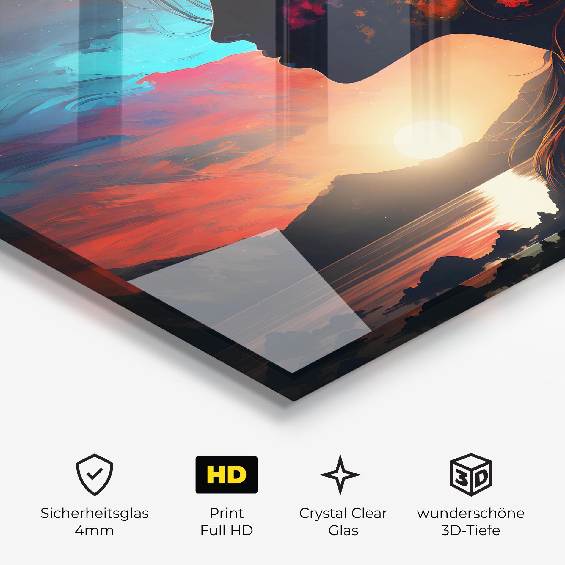 Glasbild Mystical Woman Silhouette mockup 3