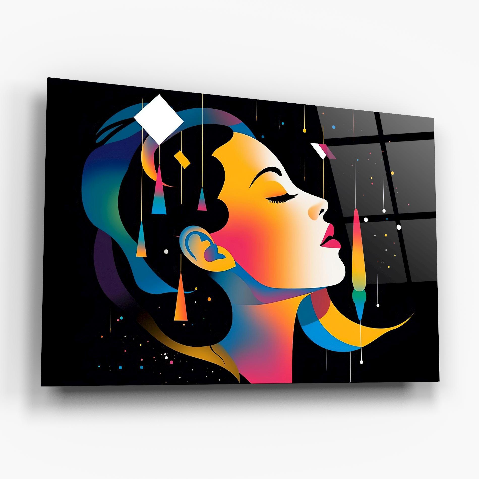 Glasbild Dreamy Night Female mockup 6