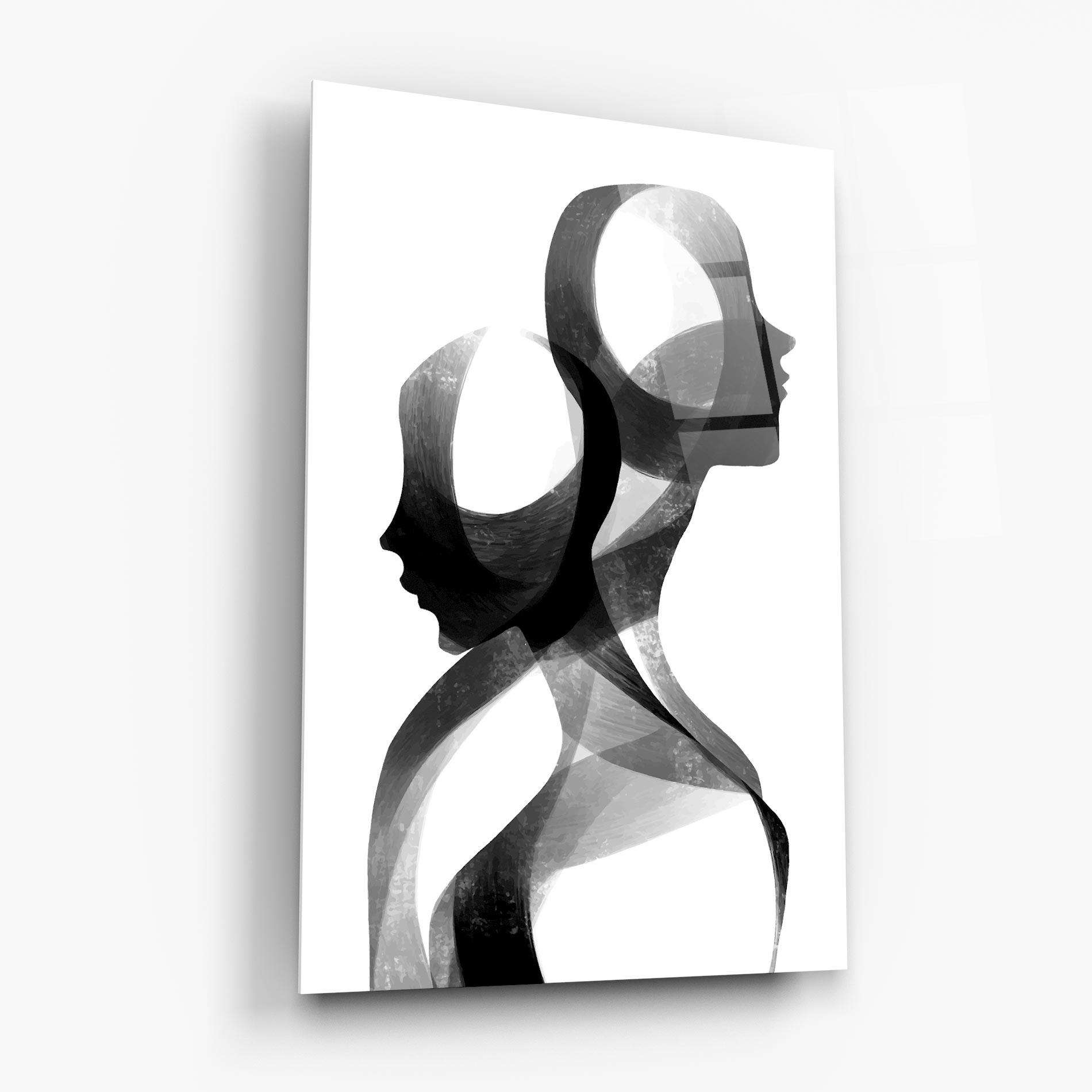 Glasbild Abstract Grey Couple mockup 6