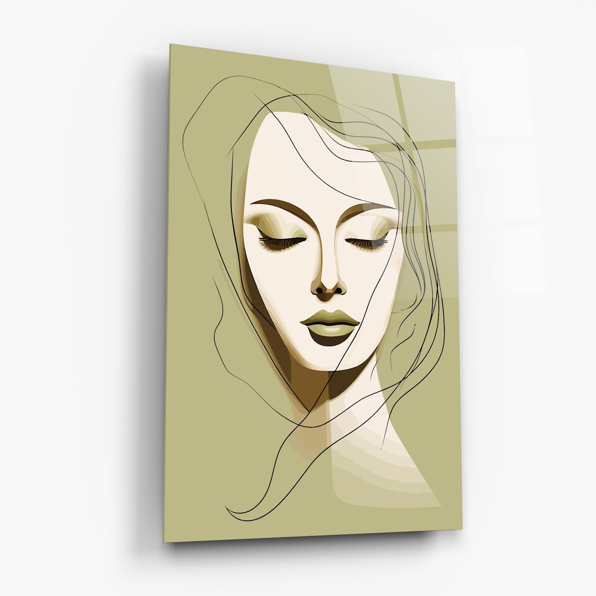 Glasbild Cream Womans Face mockup 6