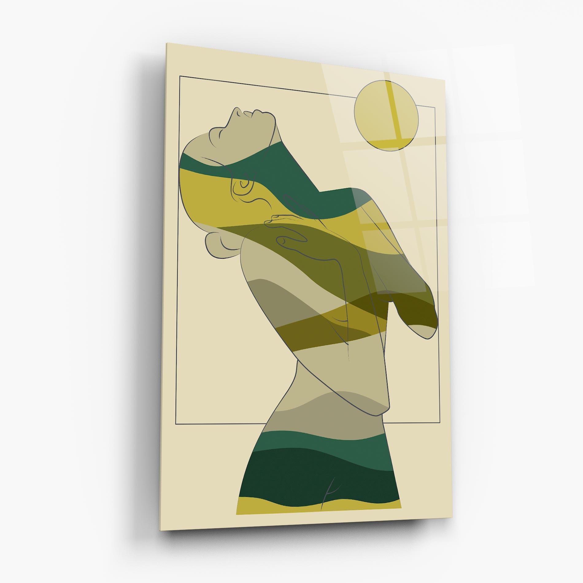 Glasbild Green Nature Woman mockup 6