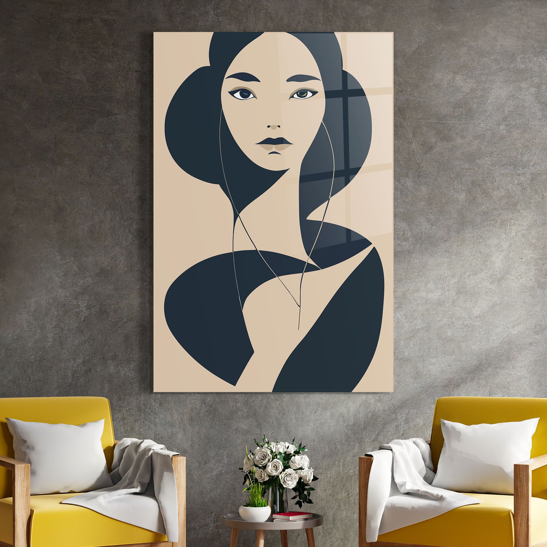 Cream Blue Woman mockup 4