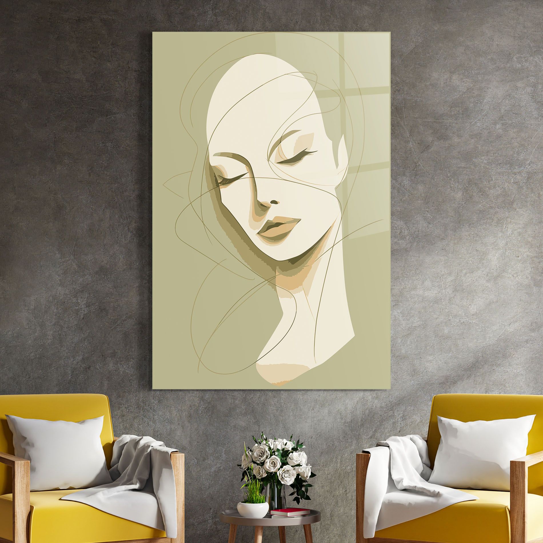 Cream Woman Head mockup 4