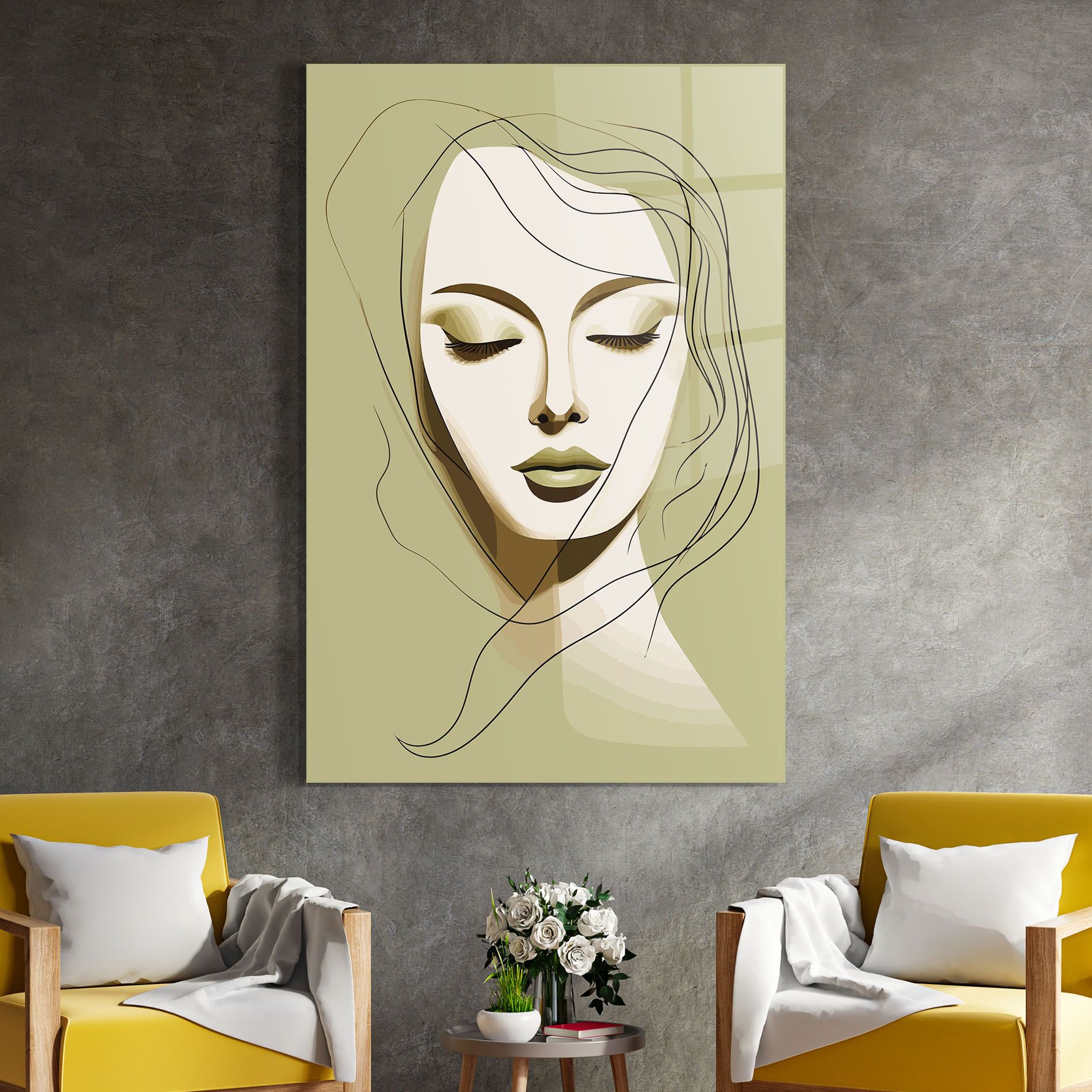 Cream Womans Face mockup 4