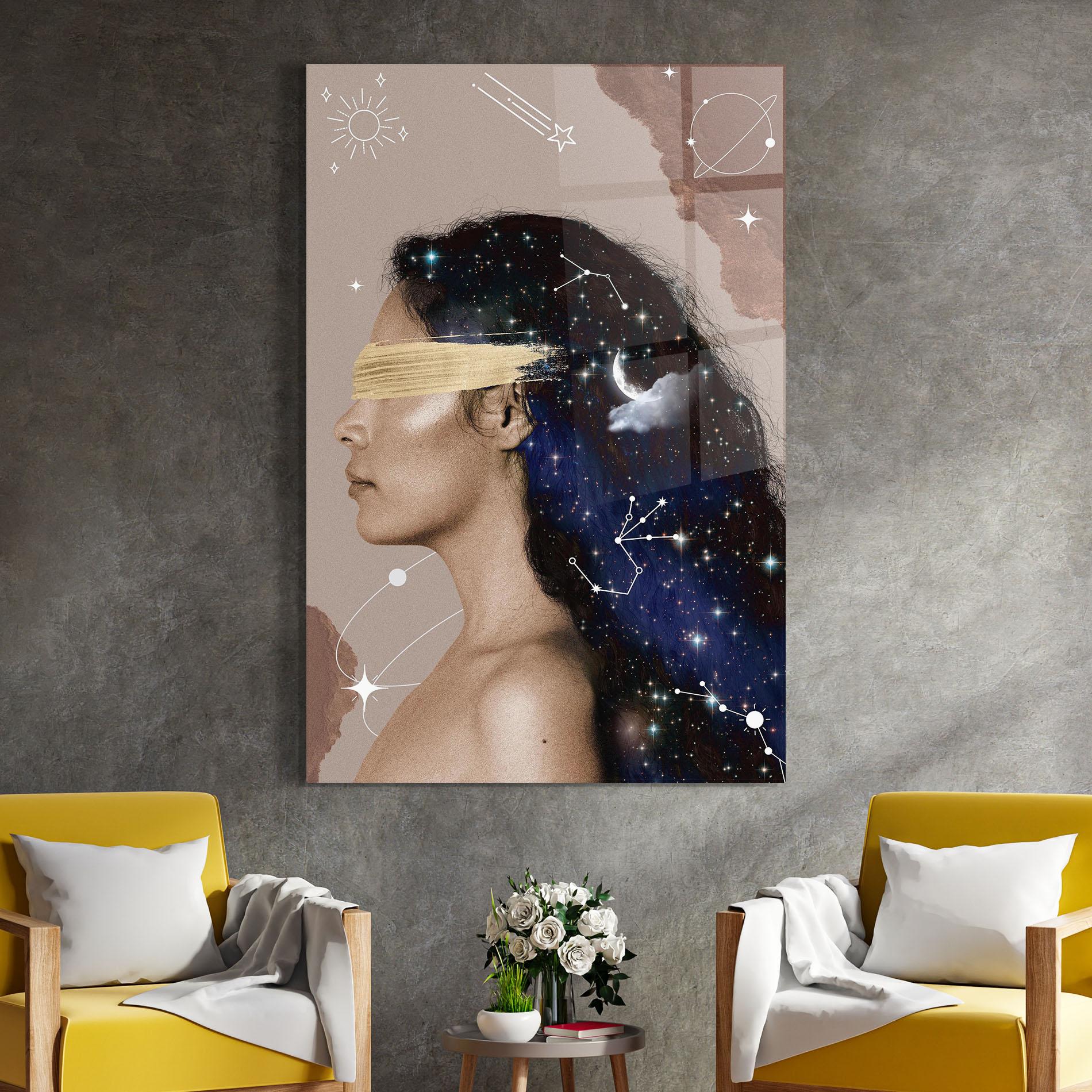 Glasbild Galaxy Hair mockup 4