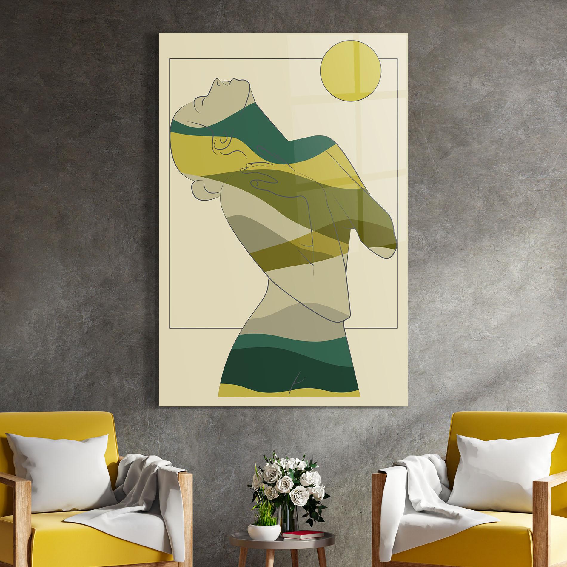 Glasbild Green Nature Woman mockup 4