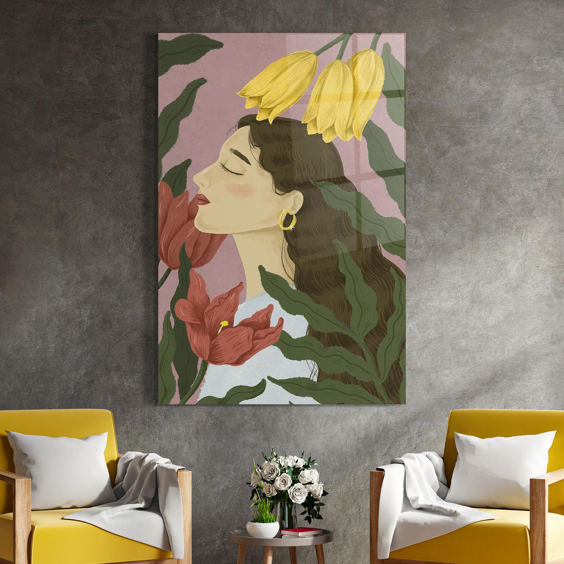 Glasbild Tulip Pretty Girl mockup 4