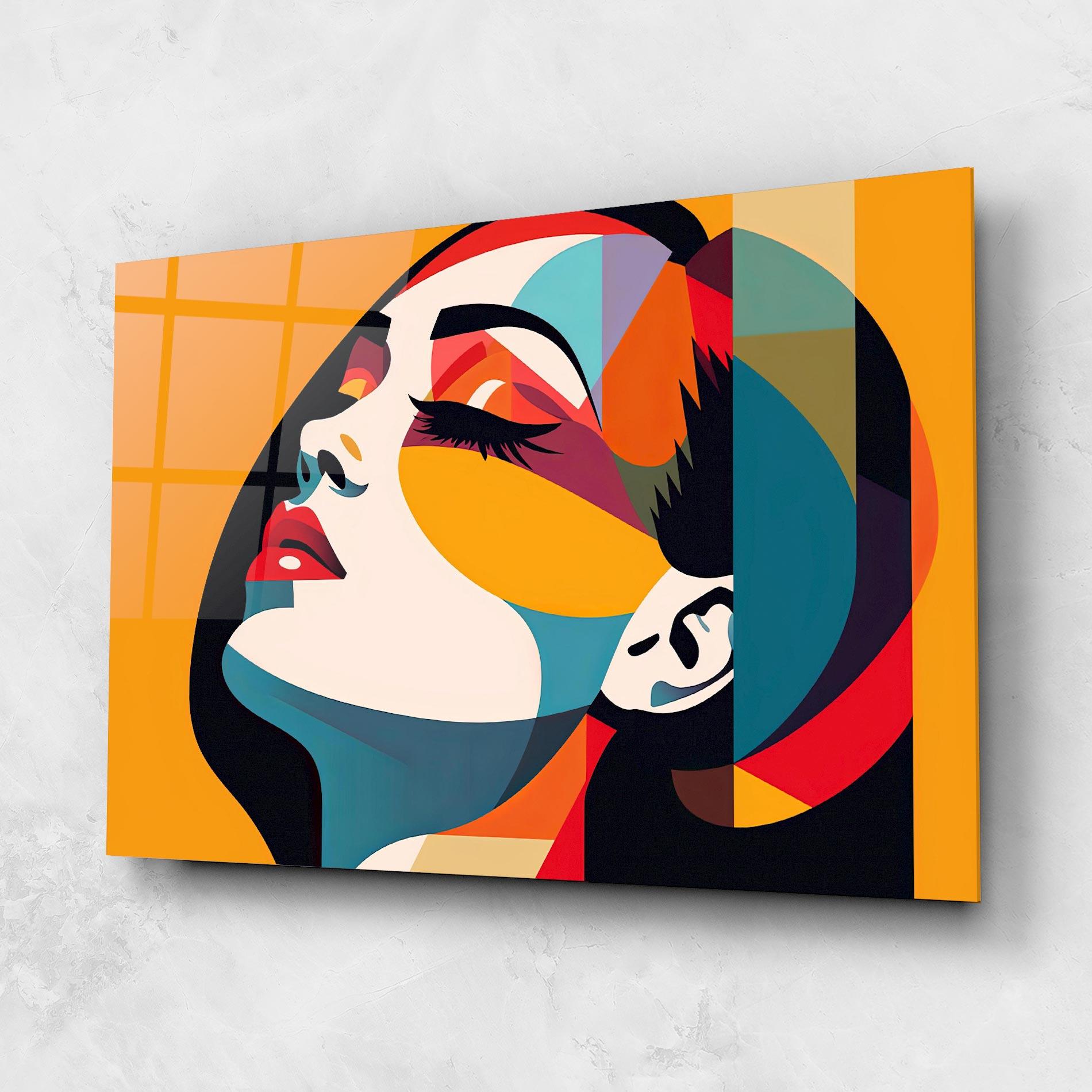 Glasbild Dreamy Yellow Female mockup 1