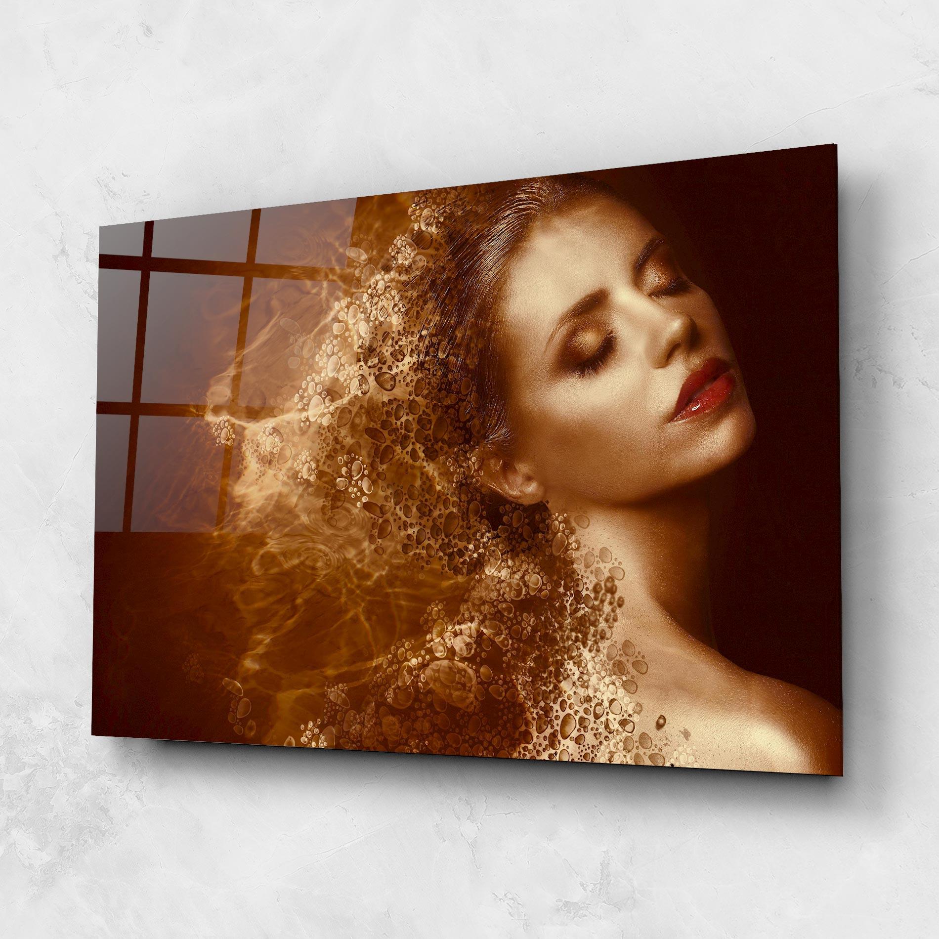Glasbild Golden Beauty mockup 1