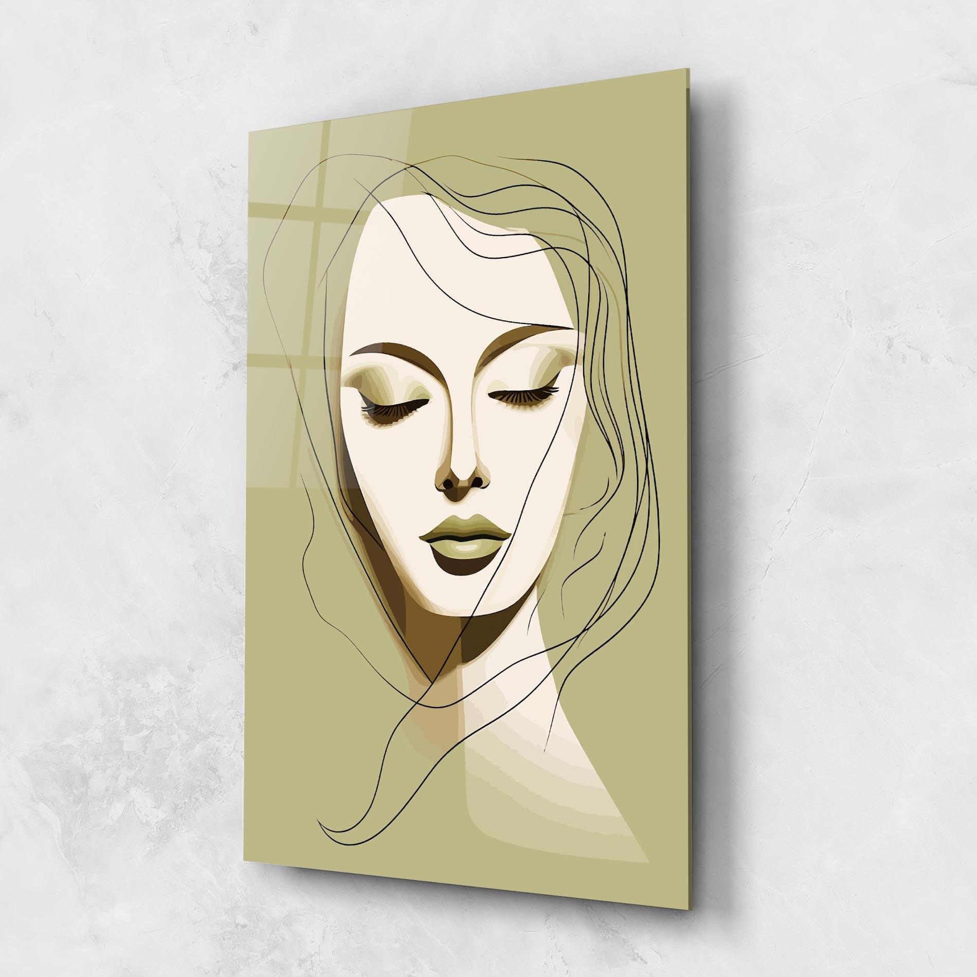 Glasbild Cream Womans Face mockup 1