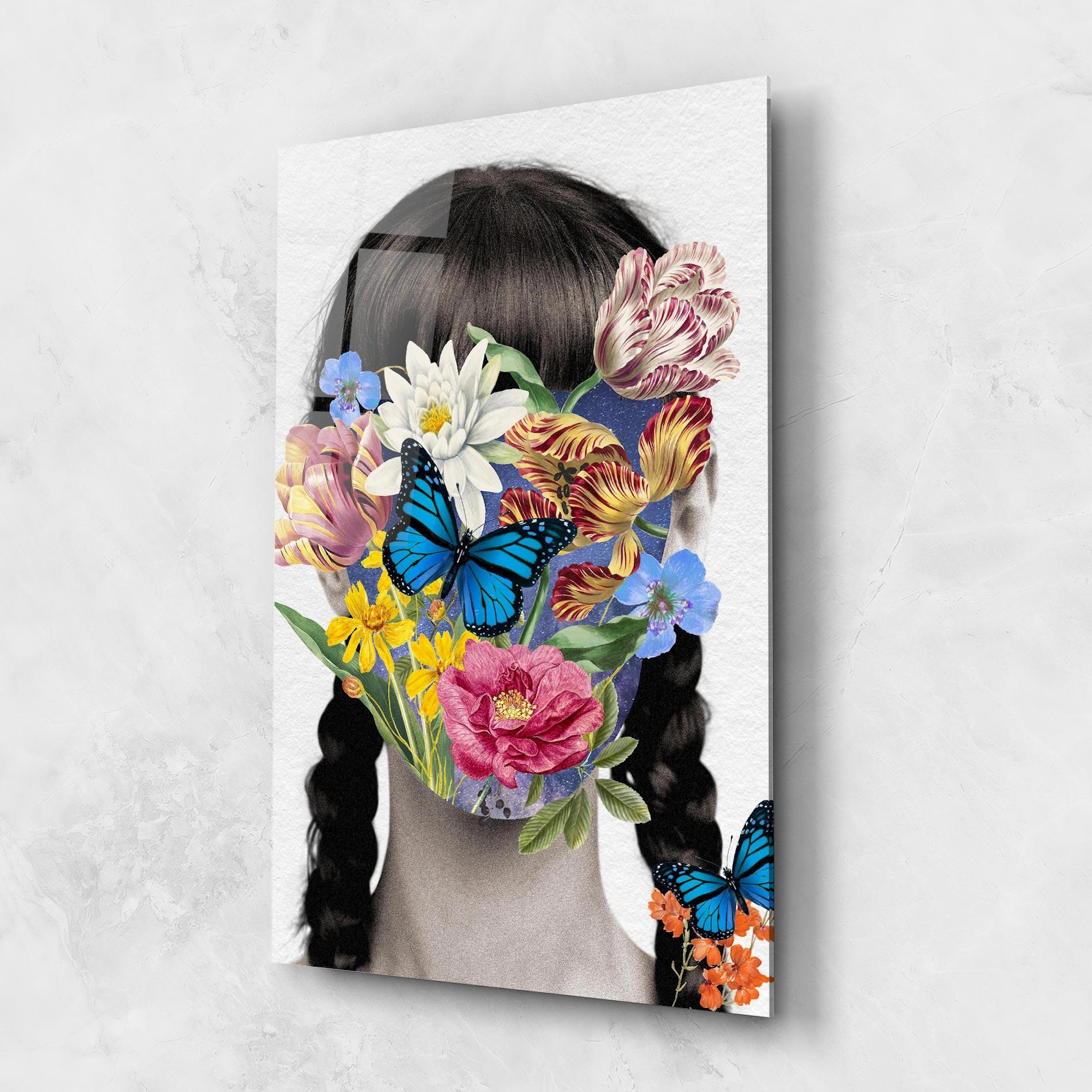 Glasbild Flower Face Woman mockup 1