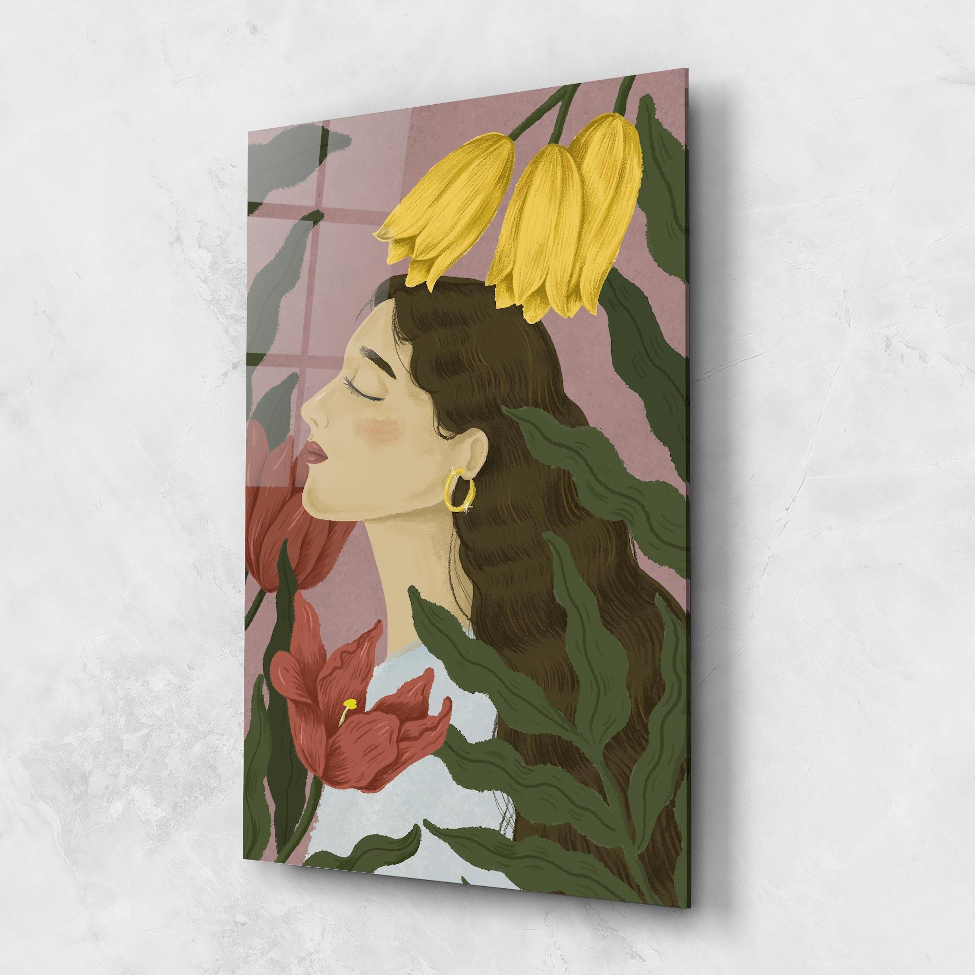 Glasbild Tulip Pretty Girl mockup 1