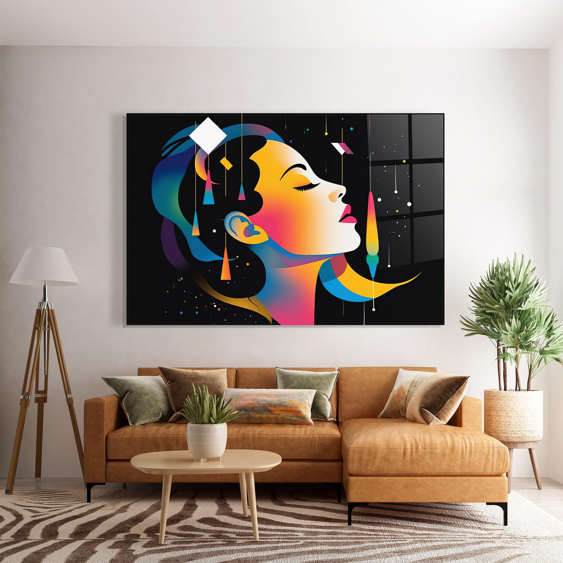 Glasbild Dreamy Night Female mockup 7