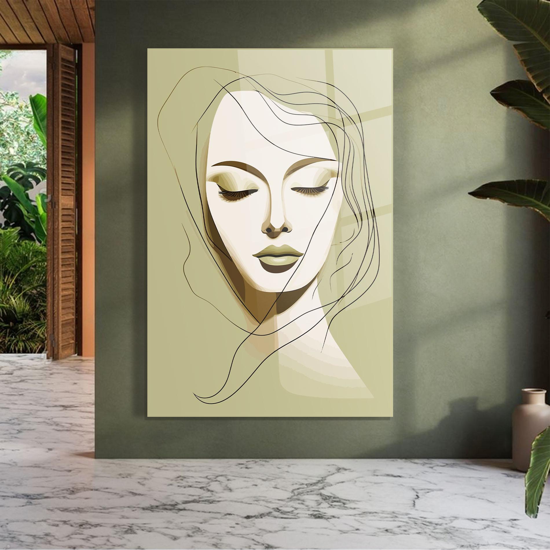 Glasbild Cream Womans Face mockup 7