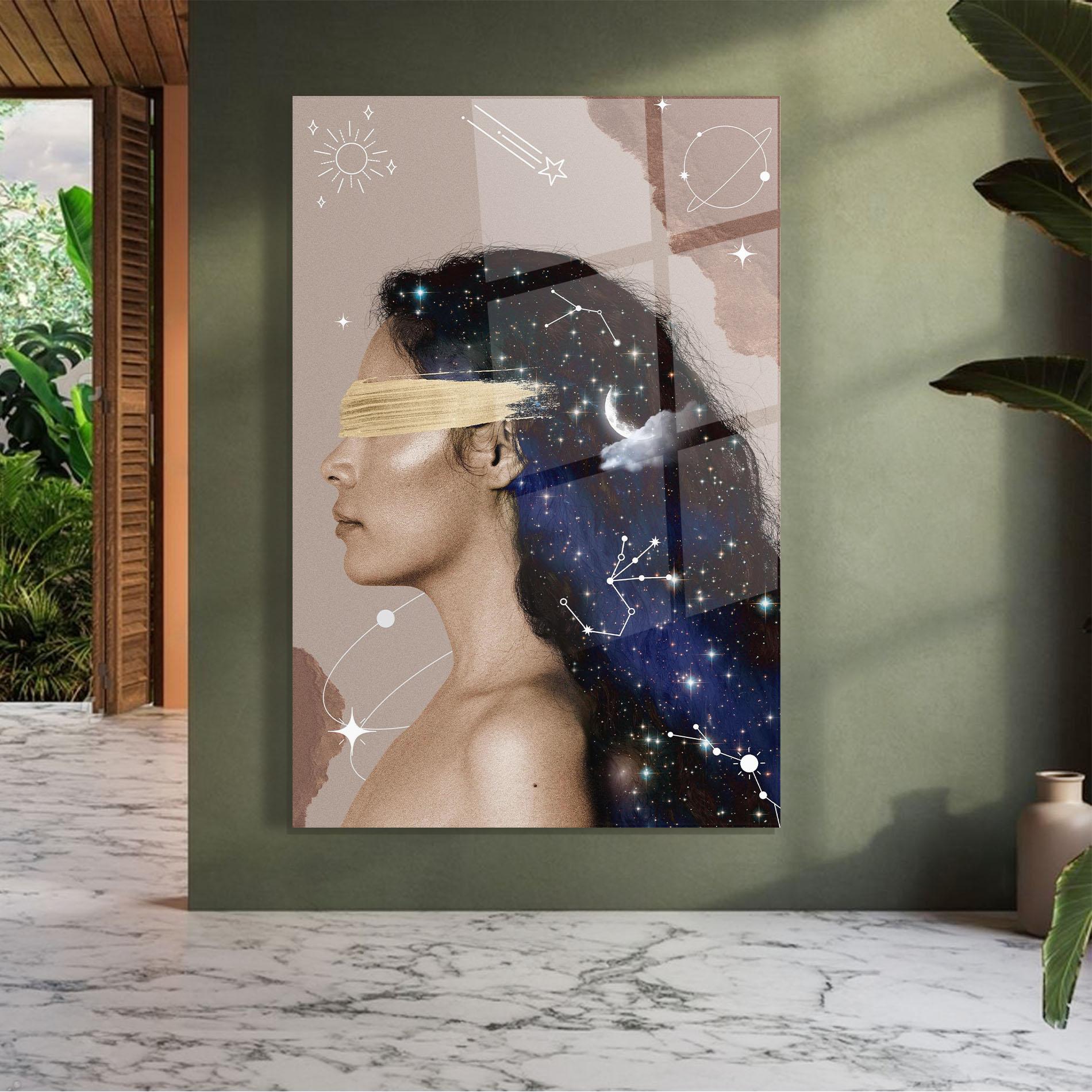 Glasbild Galaxy Hair mockup 7