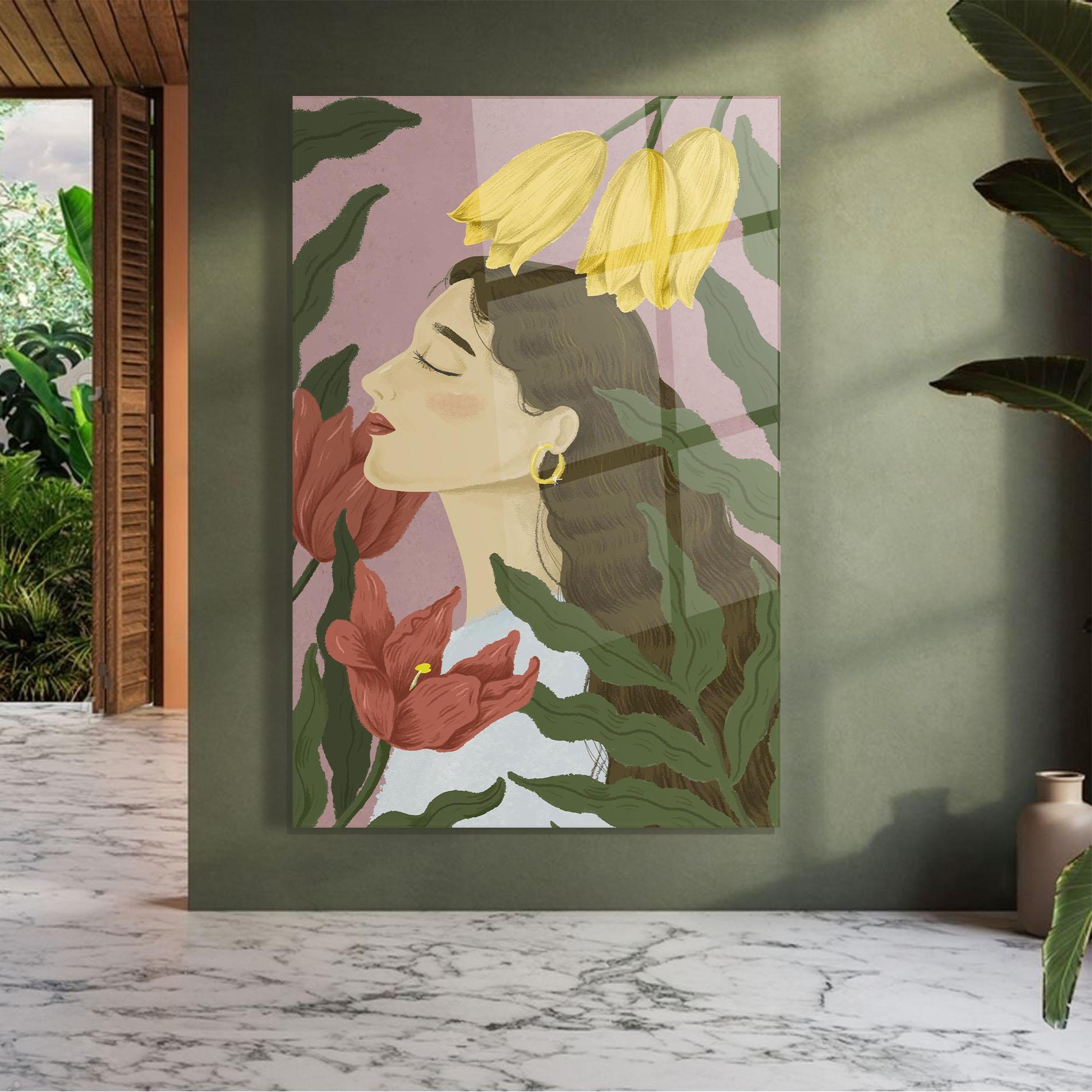 Glasbild Tulip Pretty Girl mockup 7