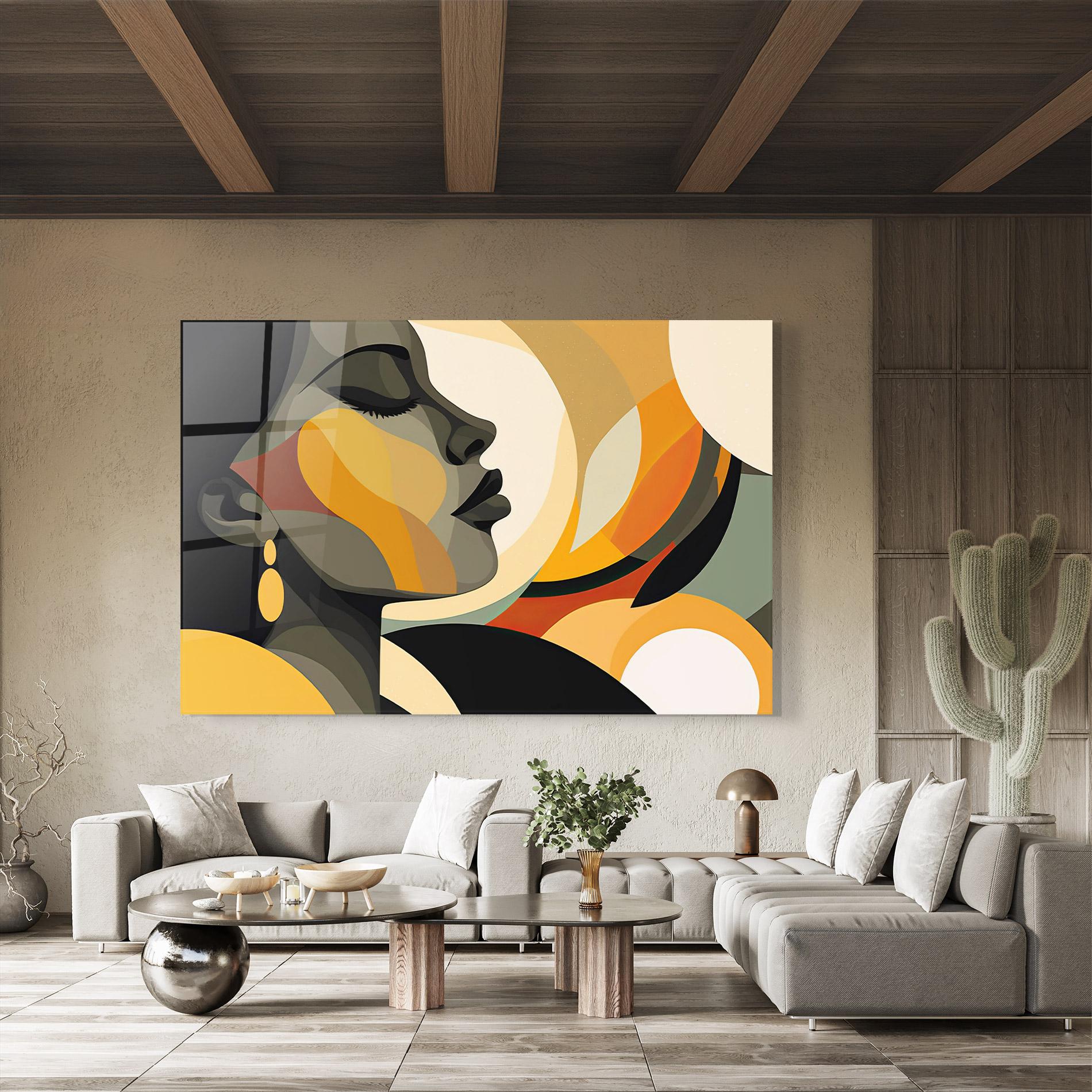 Glasbild Dreamy Graphic Girl mockup 8