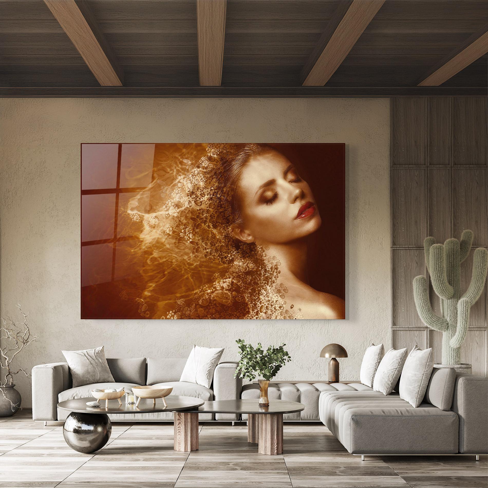 Glasbild Golden Beauty mockup 8