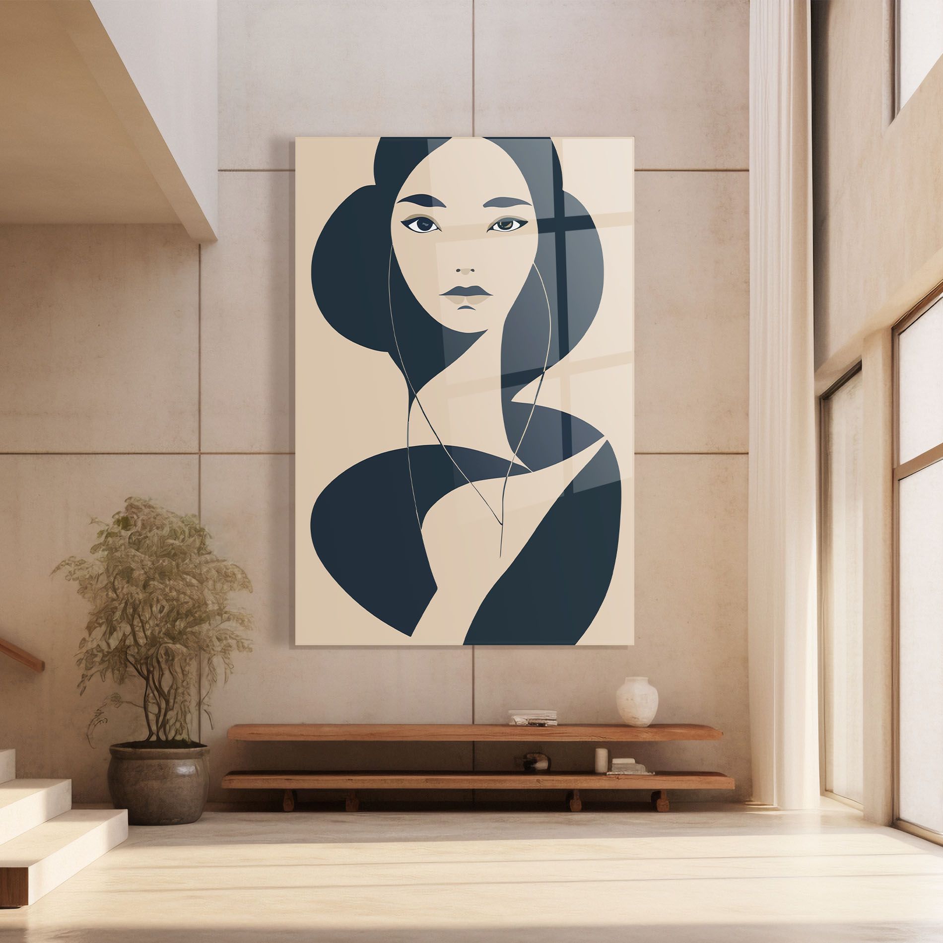 Cream Blue Woman mockup 8