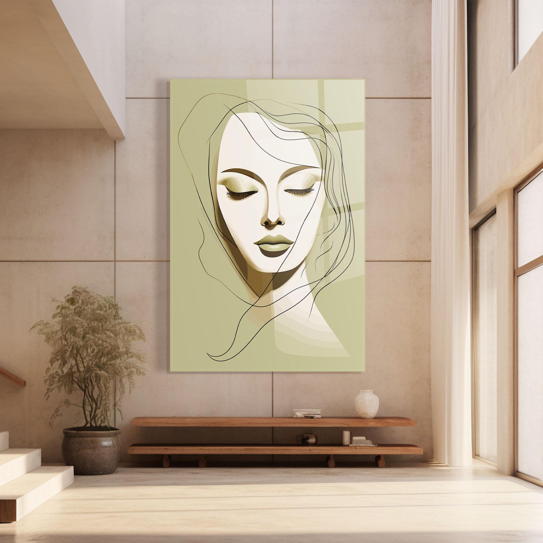Glasbild Cream Womans Face mockup 8