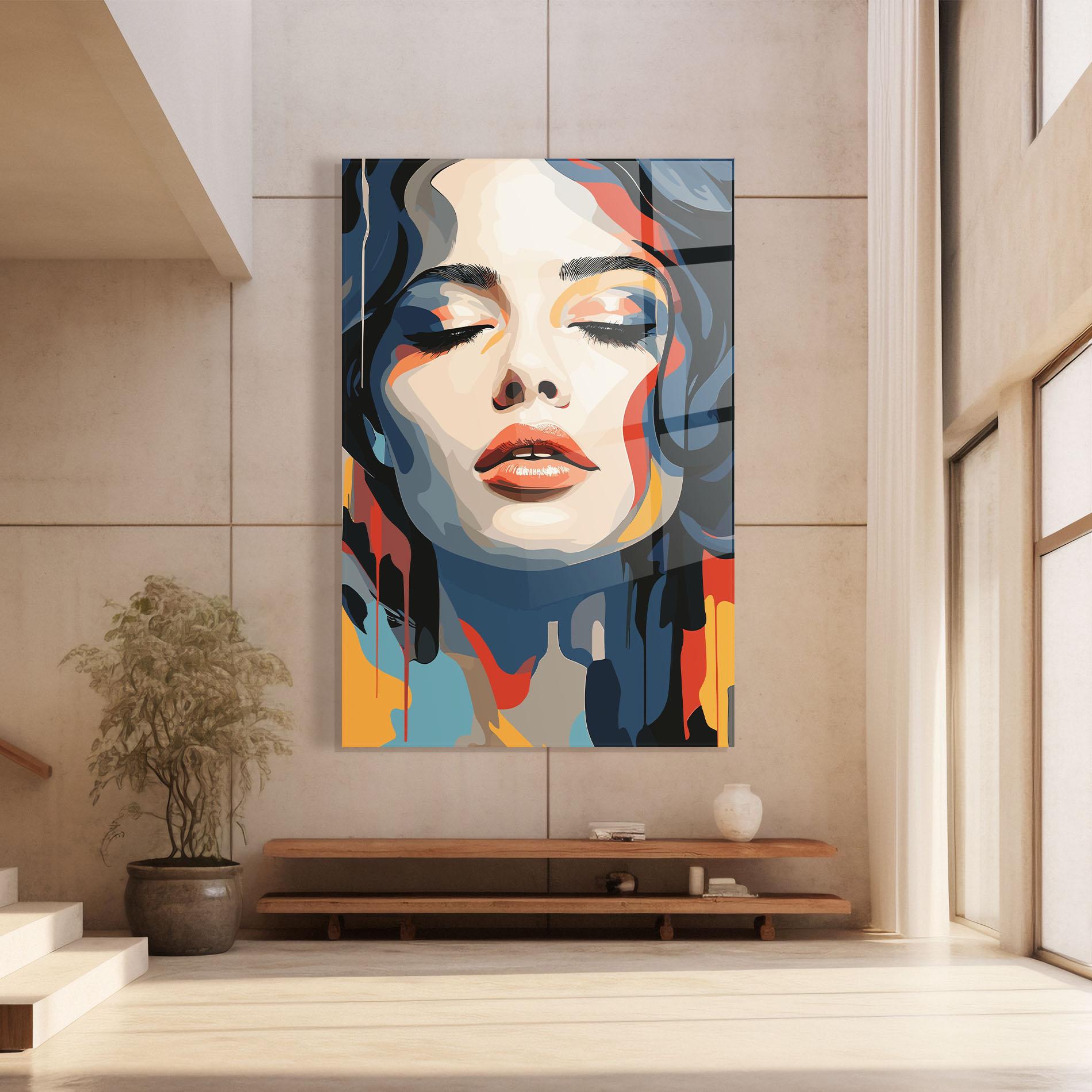 Glasbild Juicy Abstract Lips mockup 8