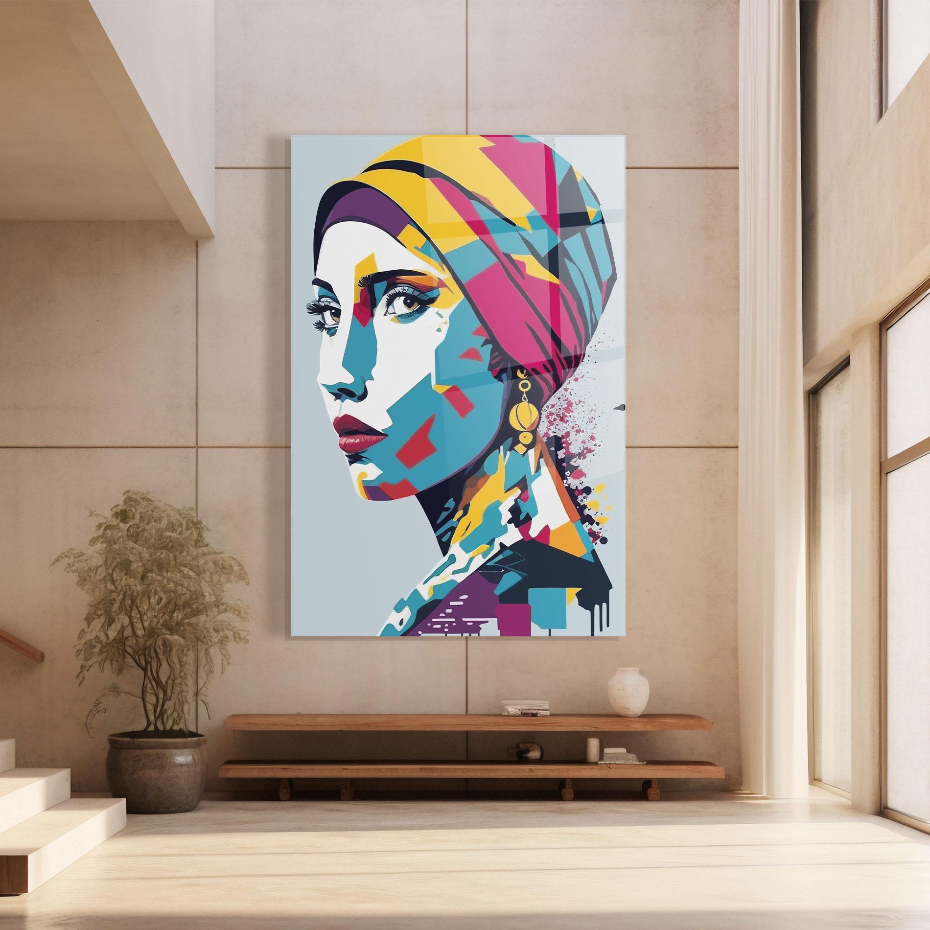 Glasbild Long Face Woman mockup 8