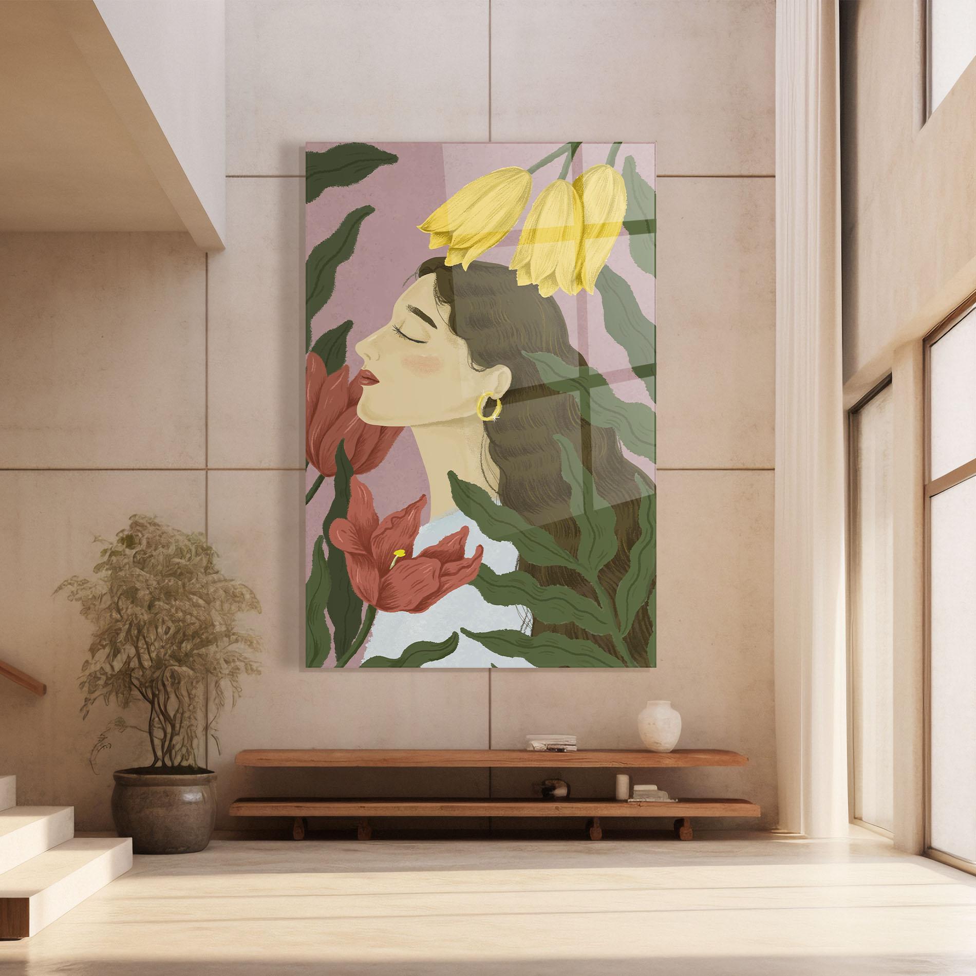 Glasbild Tulip Pretty Girl mockup 8