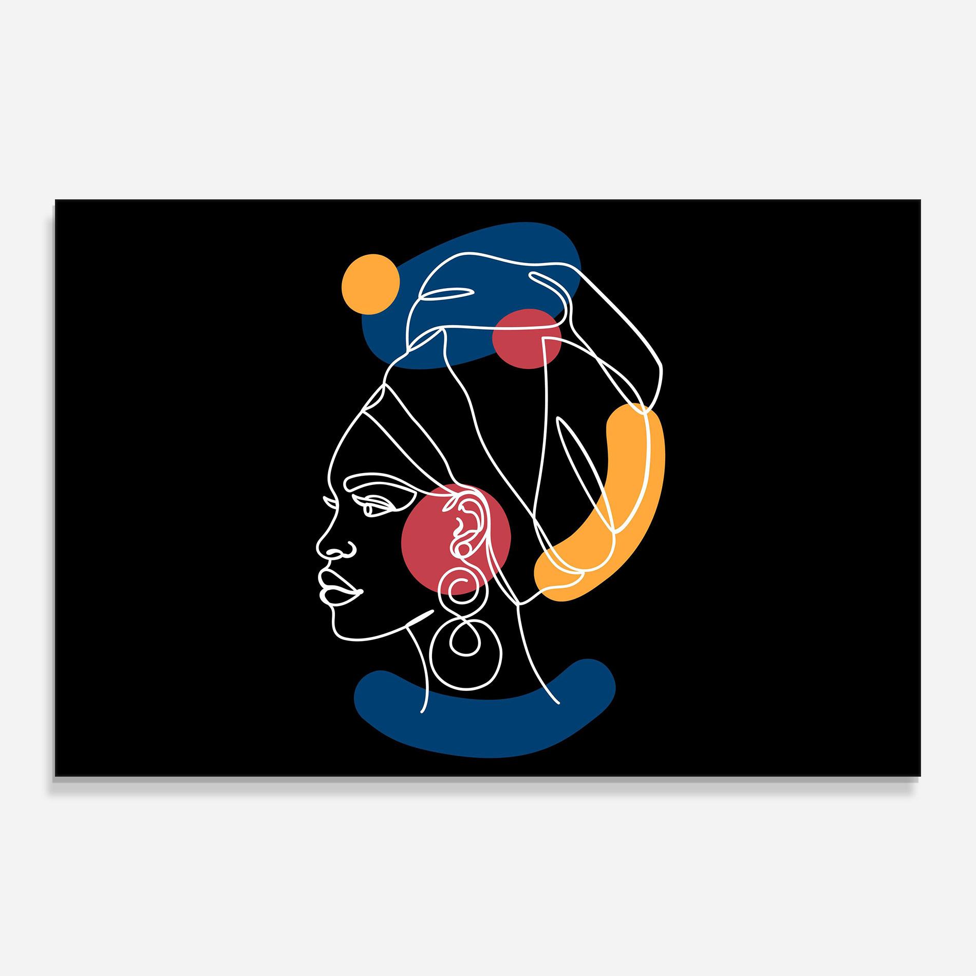 Glasbild African Blue Yellow mockup 0