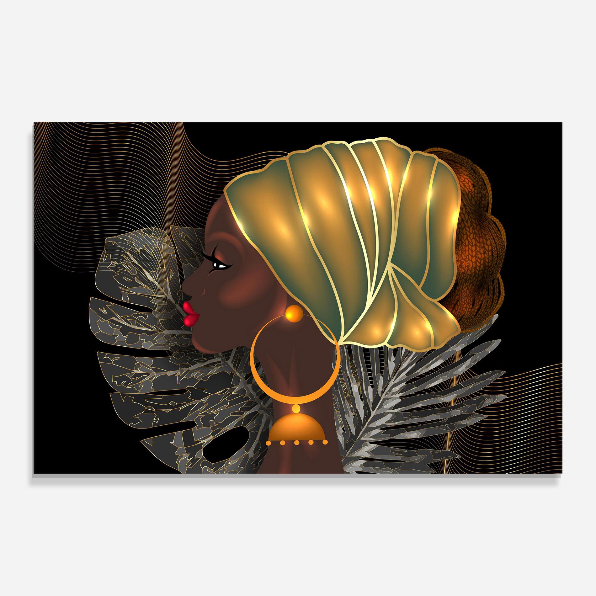 Glasbild African Gold Leaf mockup 0