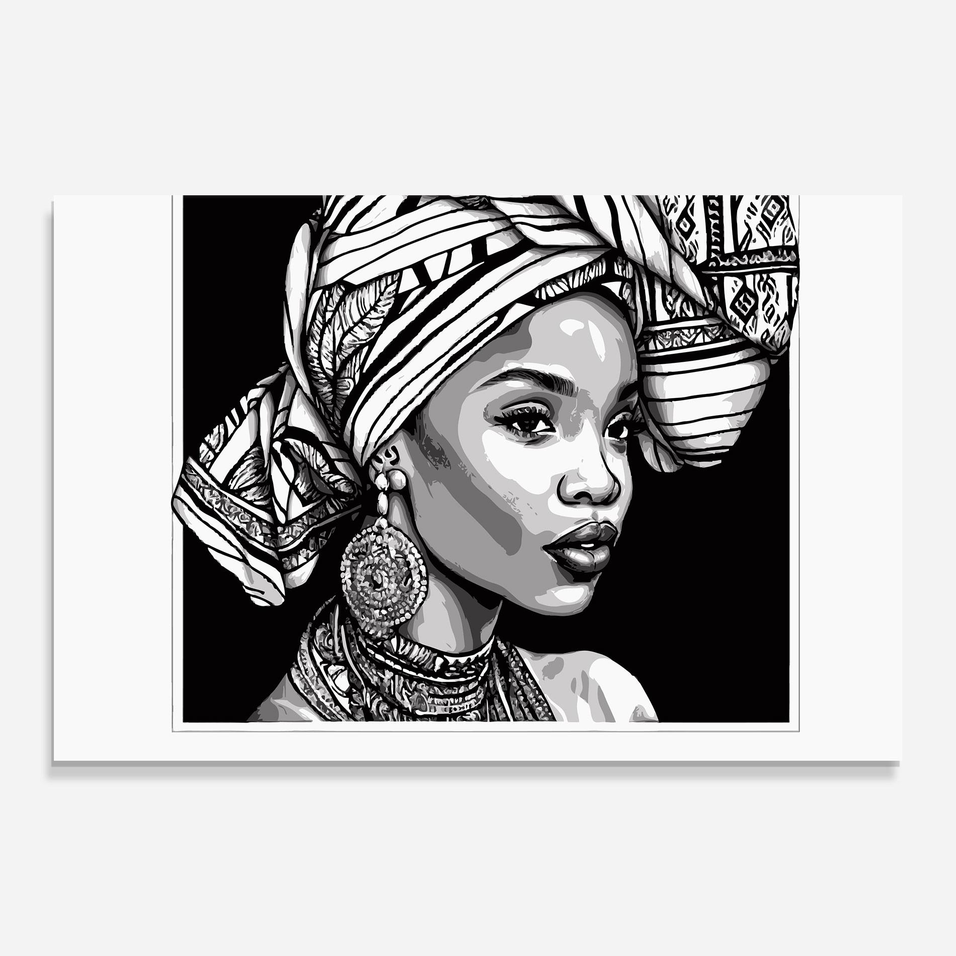 Glasbild Beautiful African Lady mockup 0