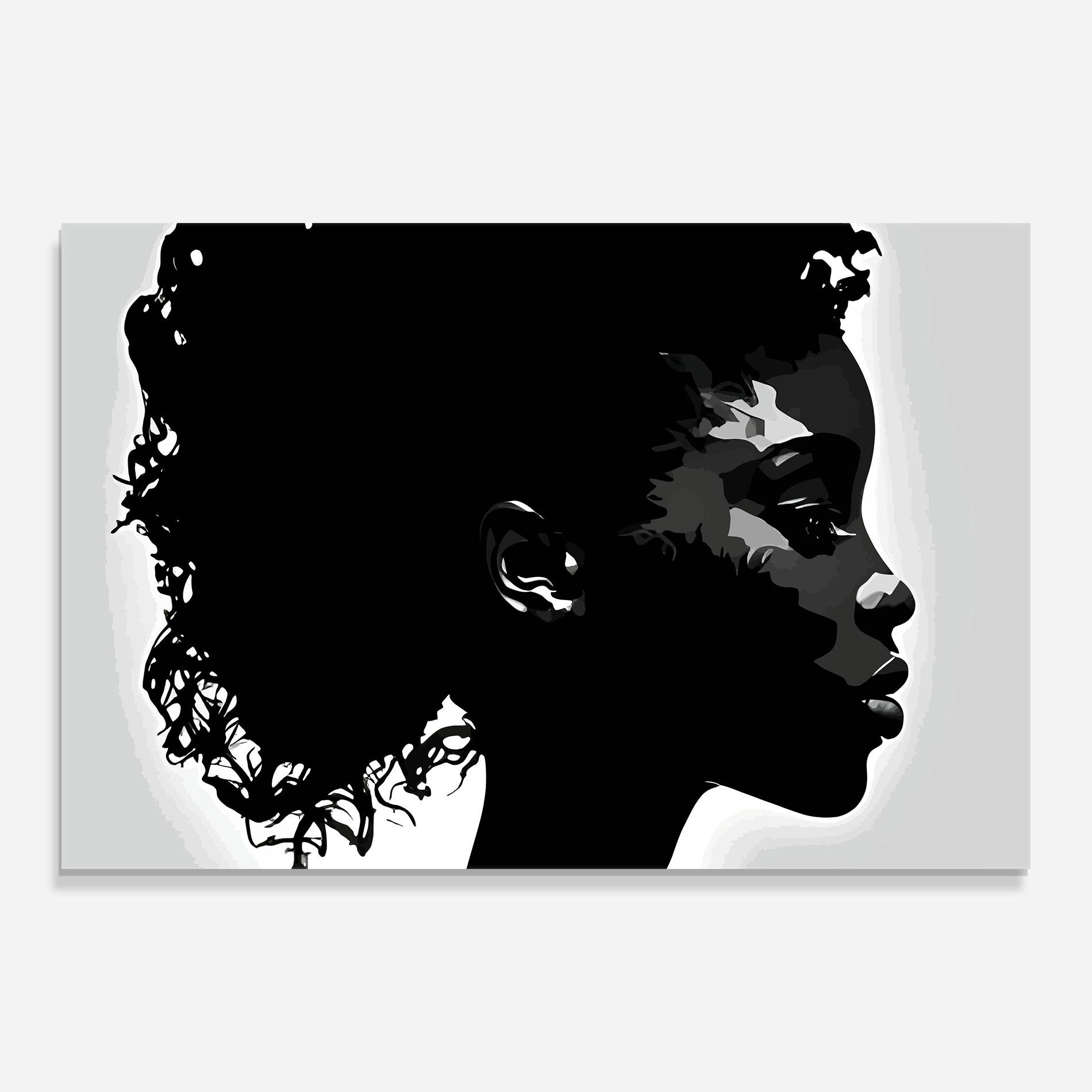 Glasbild Black African Woman mockup 0