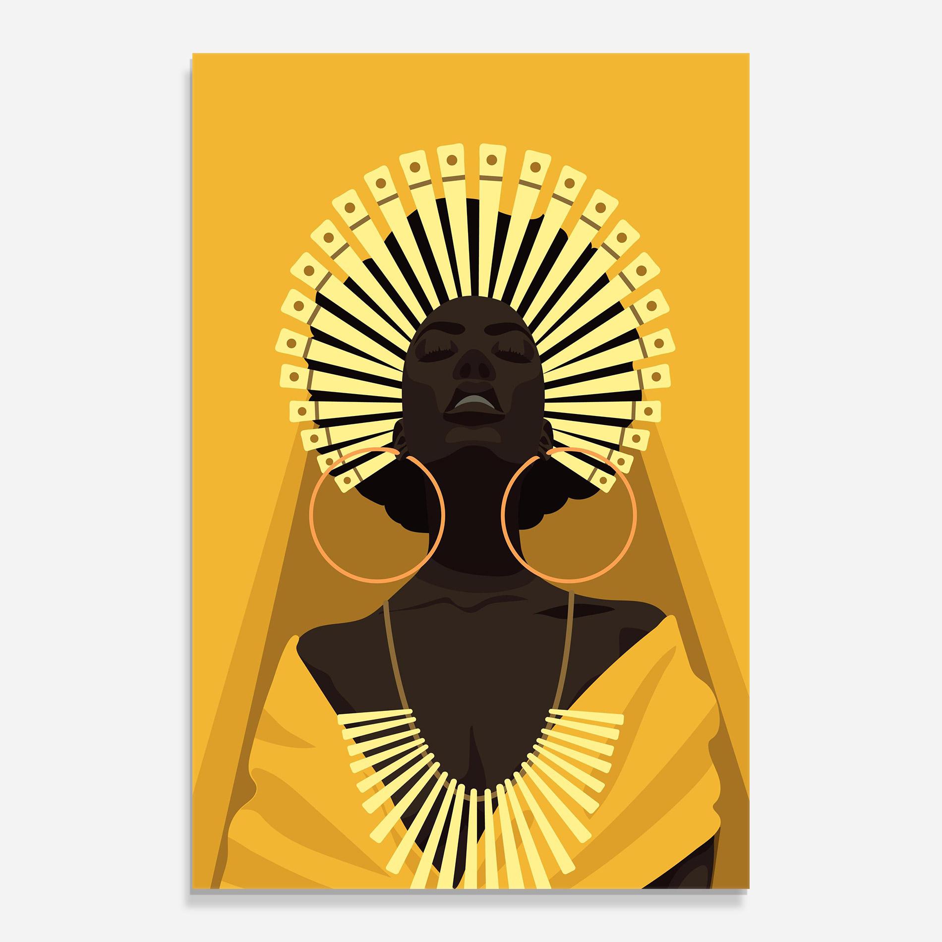 Glasbild African Pretty Yellow mockup 0